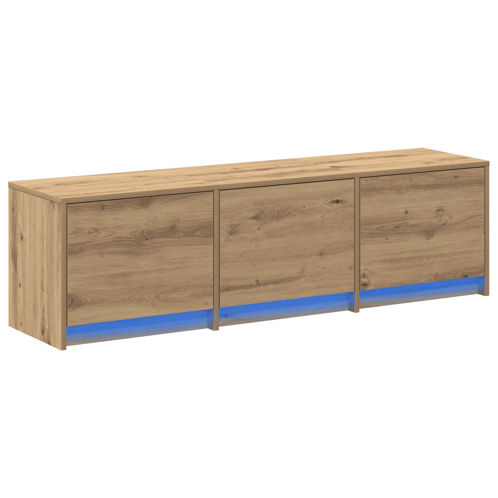 Tv-Schrank Mit Led Eichenholz 140X34X40 Cm Holzwerkstoff