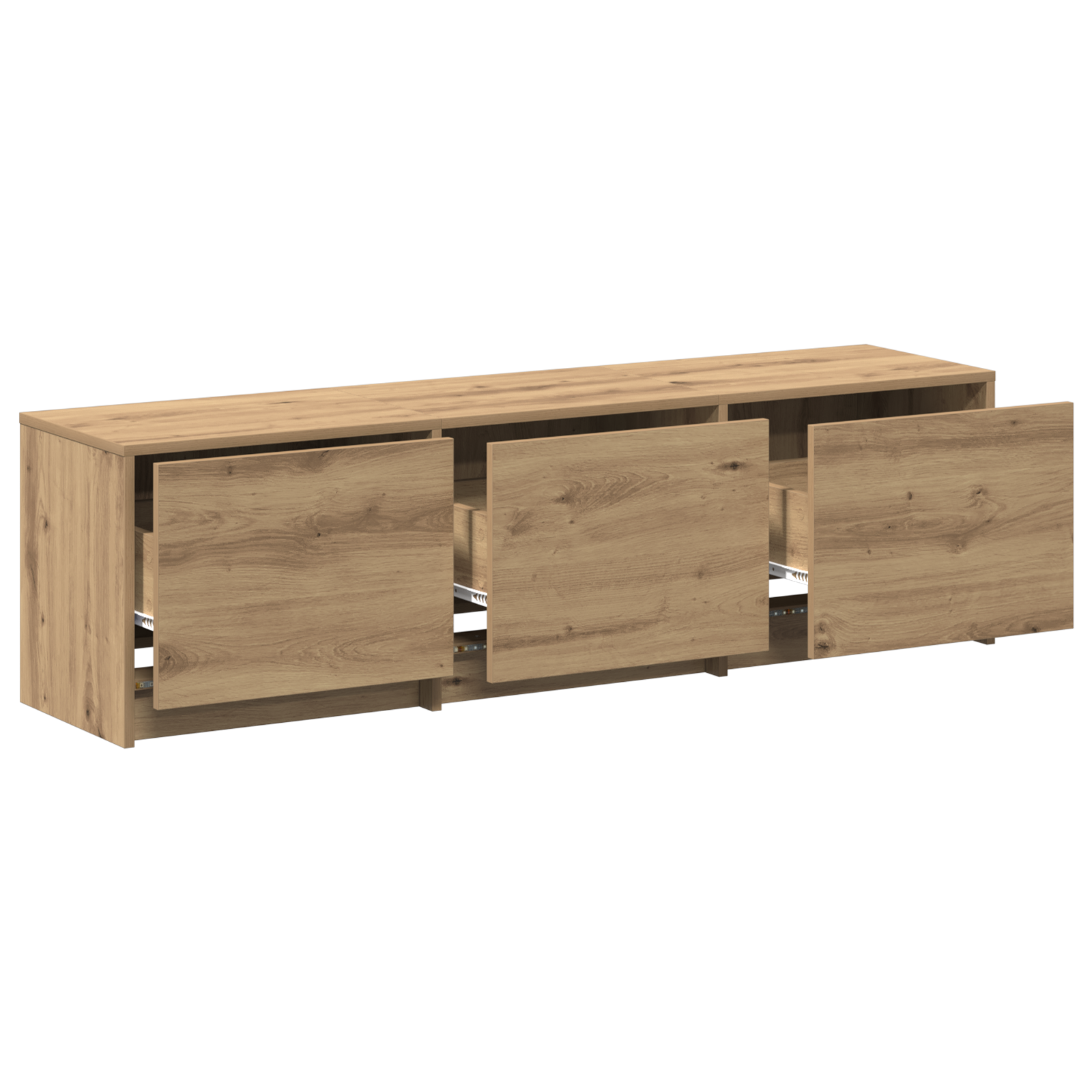 Tv-Schrank Mit Led Eichenholz 140X34X40 Cm Holzwerkstoff