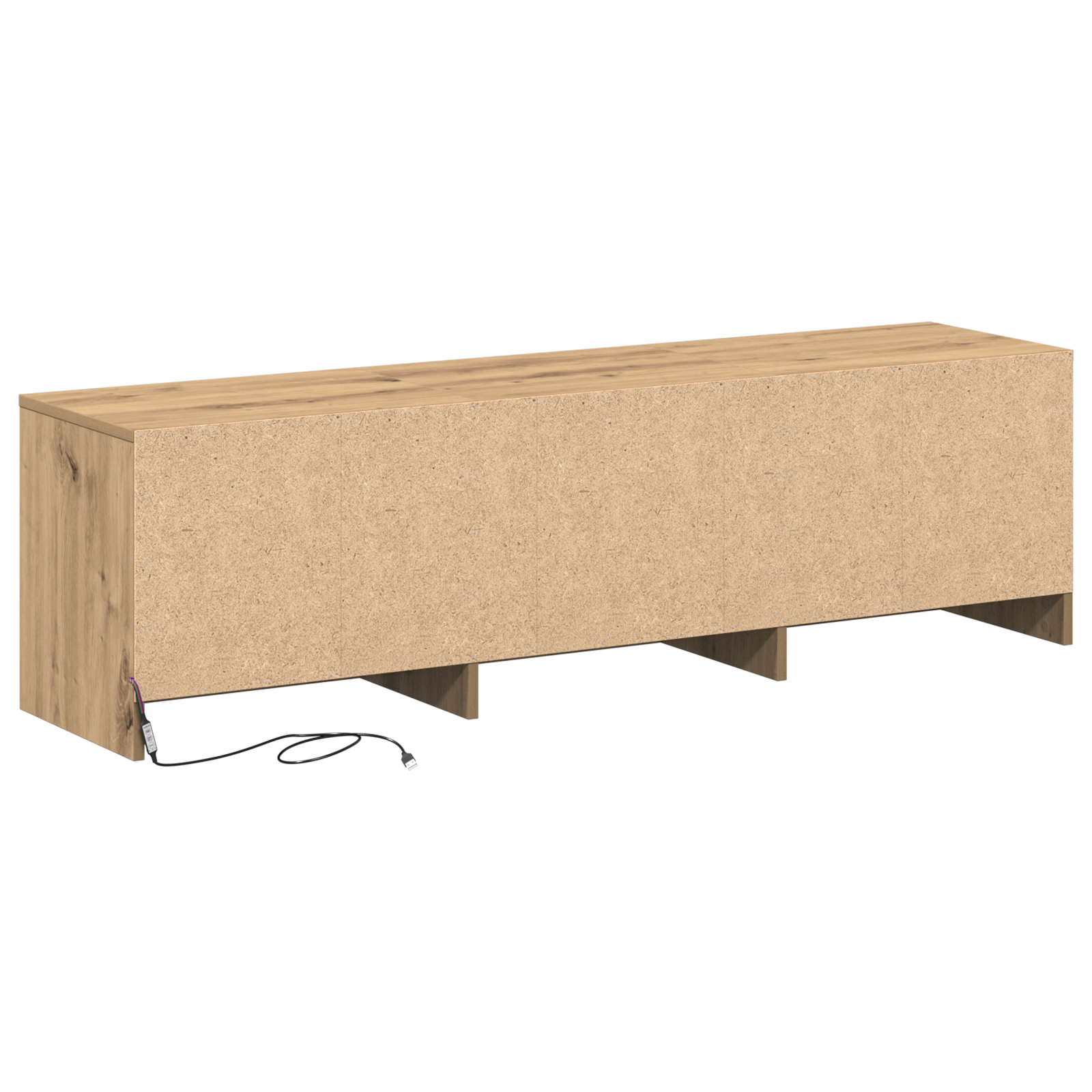 Tv-Schrank Mit Led Eichenholz 140X34X40 Cm Holzwerkstoff