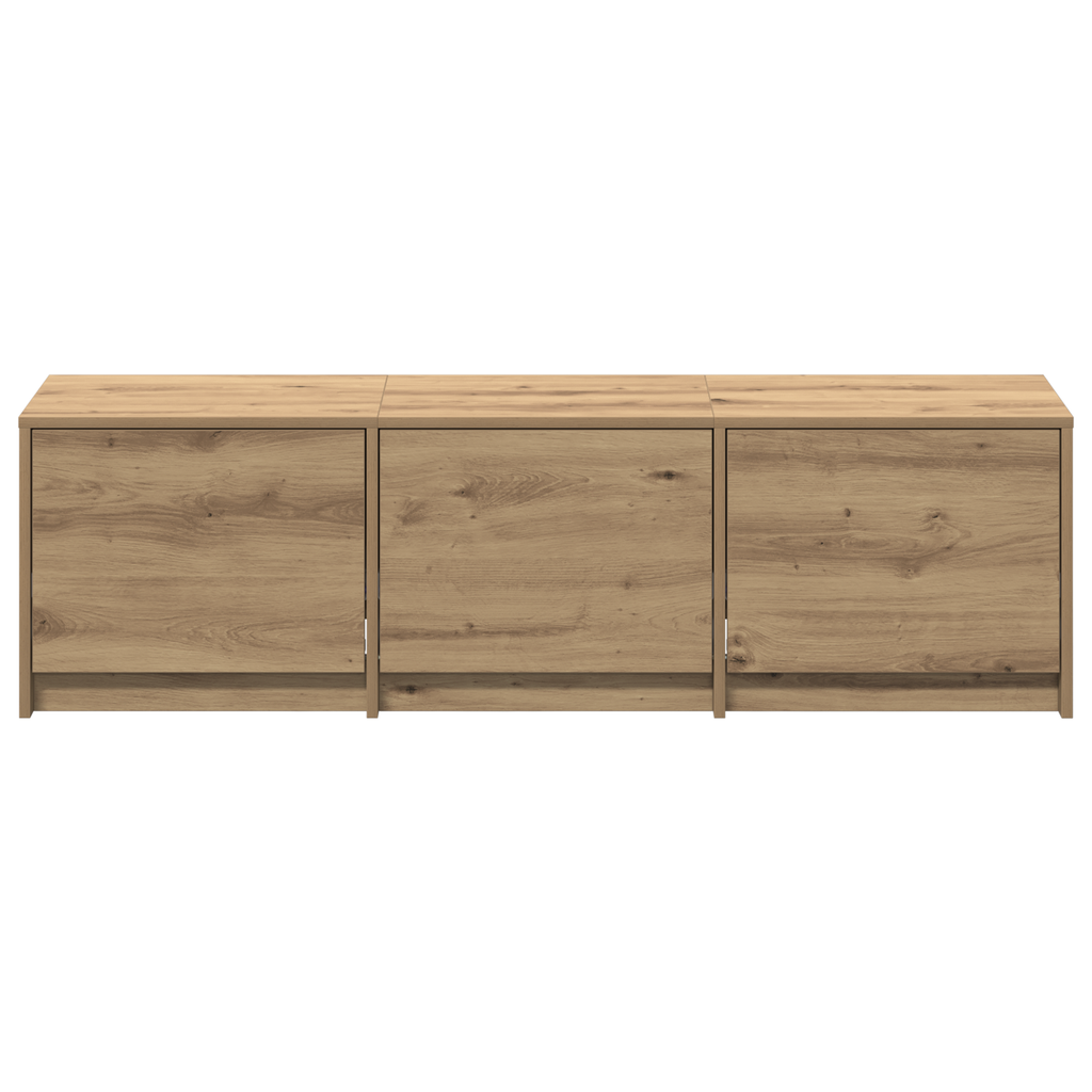 Tv-Schrank Mit Led Eichenholz 140X34X40 Cm Holzwerkstoff