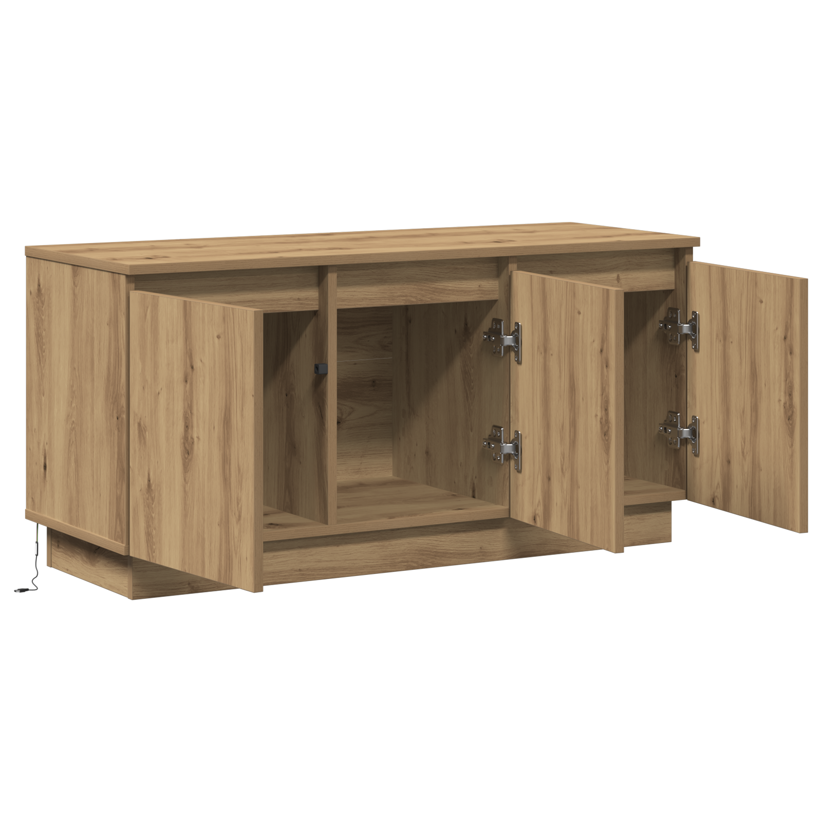 Tv-Schrank Massivholz Eiche 100X38X49 Cm Holzwerkstoff