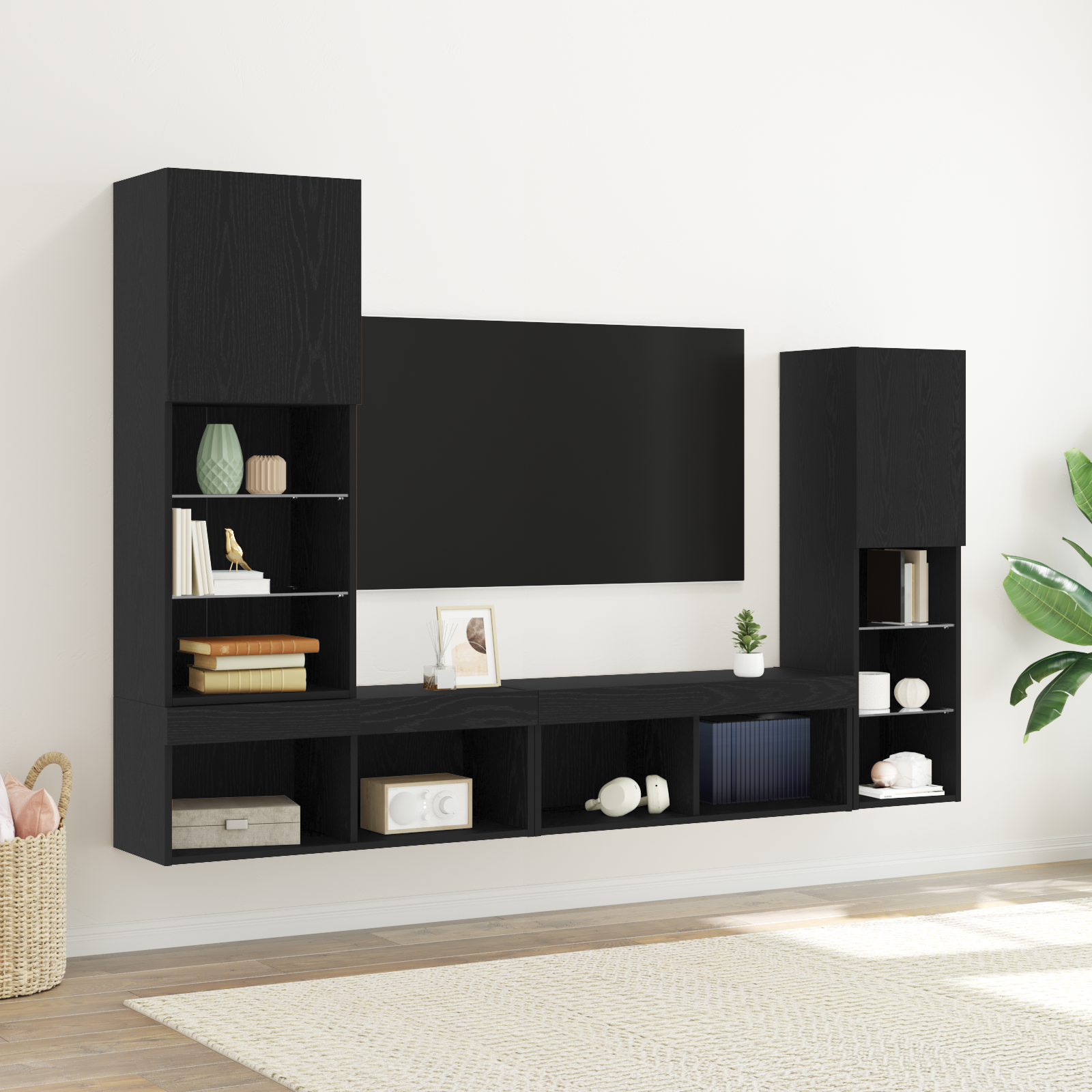 Tv Schrank Mit Led Lichtern Artisan Eiche 40,5X30X102 Cm