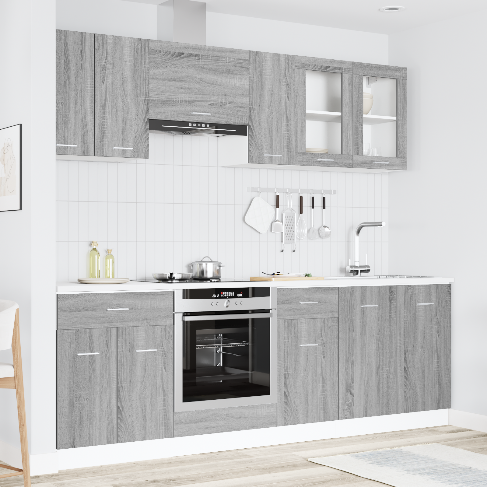 8-Tlg. Küchenzeile Lyon Holzwerkstoff