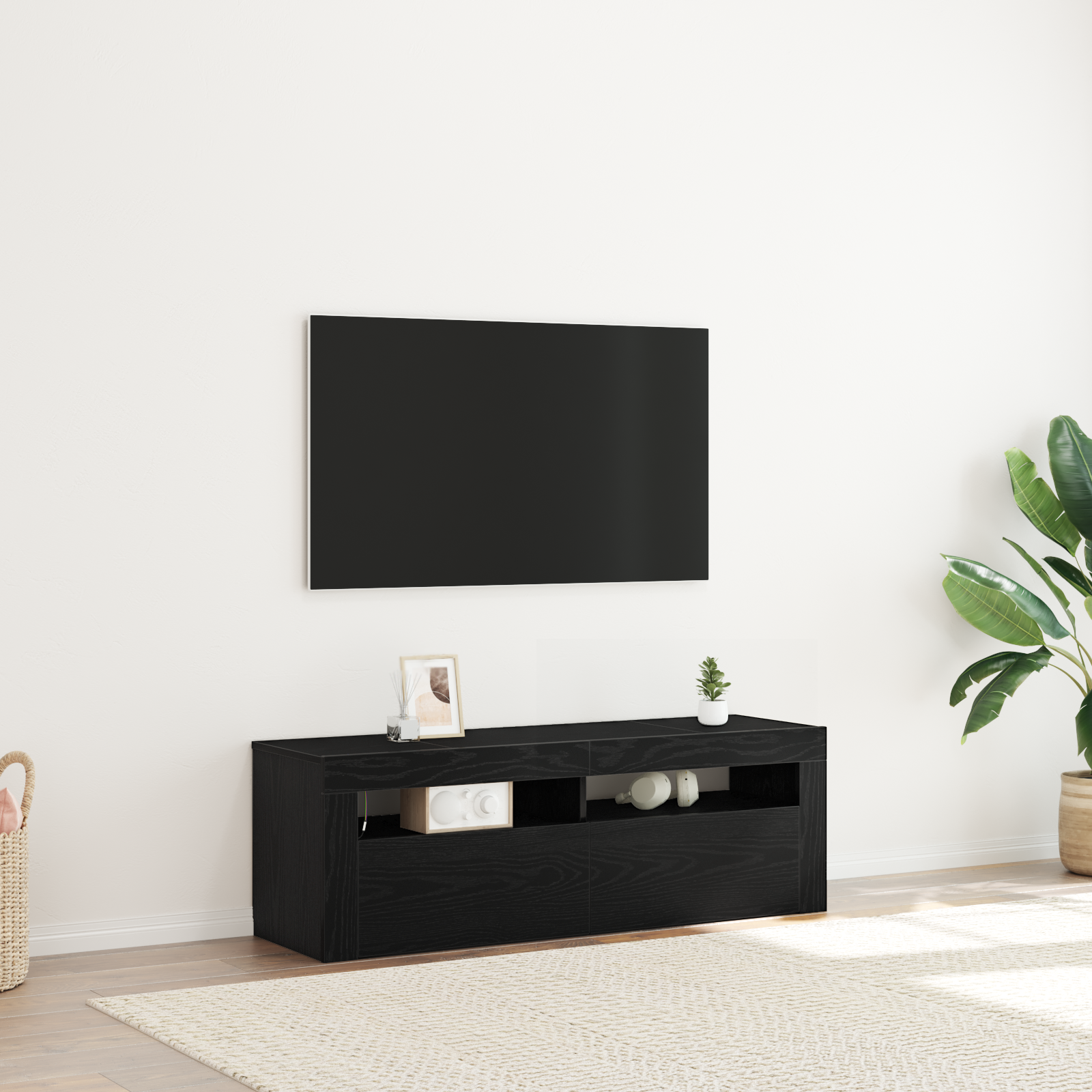 Tv-Schrank Mit Led Artisan-Eiche 120X35X40 Cm Holzwerkstoff