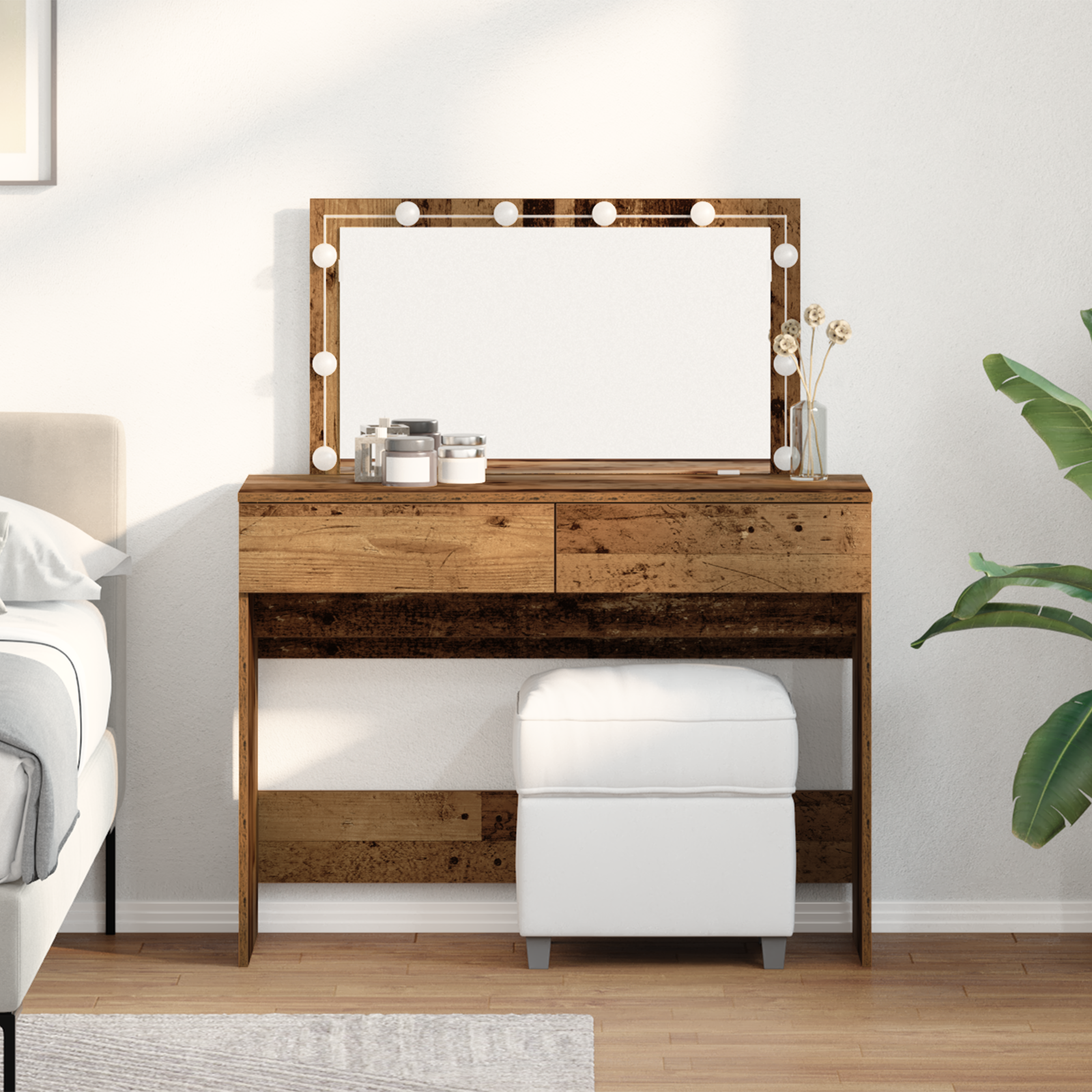 Schminktisch Mit Led-Beleuchtung 100X40X120 Cm