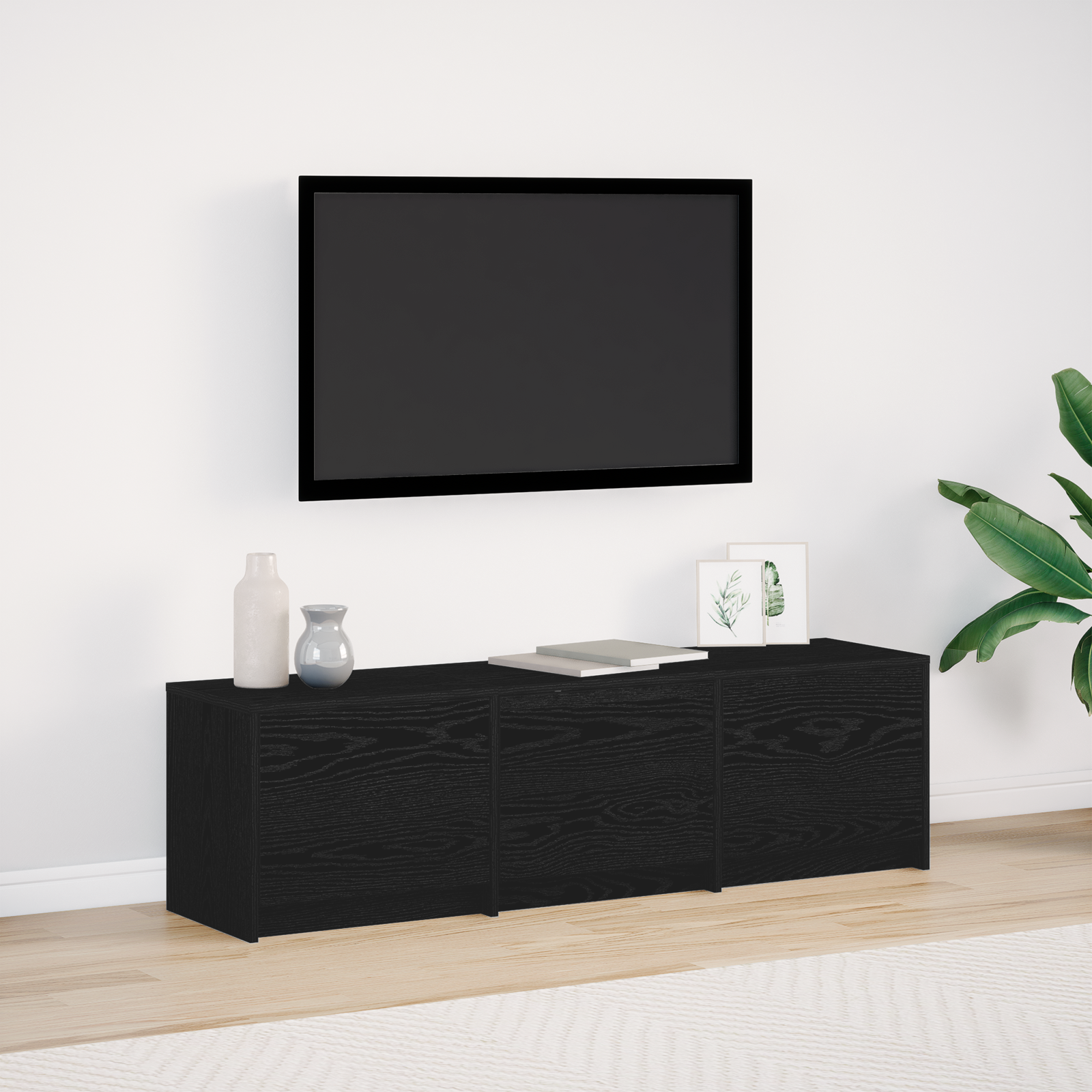 Tv-Schrank Mit Led Eichenholz 140X34X40 Cm Holzwerkstoff