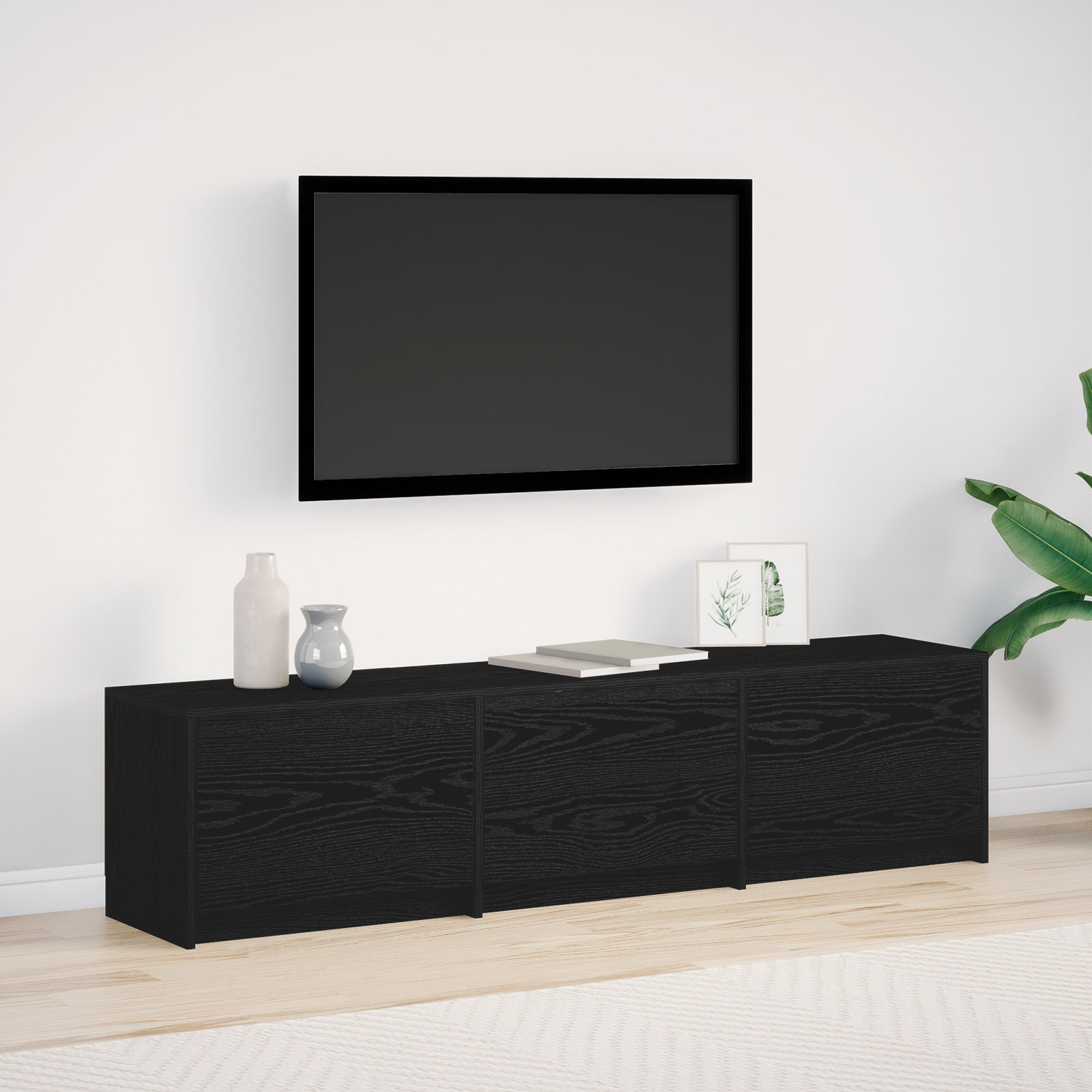 Tv-Schrank Mit Led Eichenholz 140X34X40 Cm Holzwerkstoff