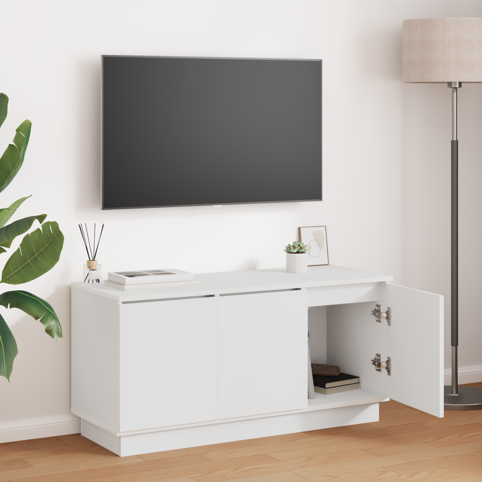 Tv-Schrank Massivholz Eiche 100X38X49 Cm Holzwerkstoff