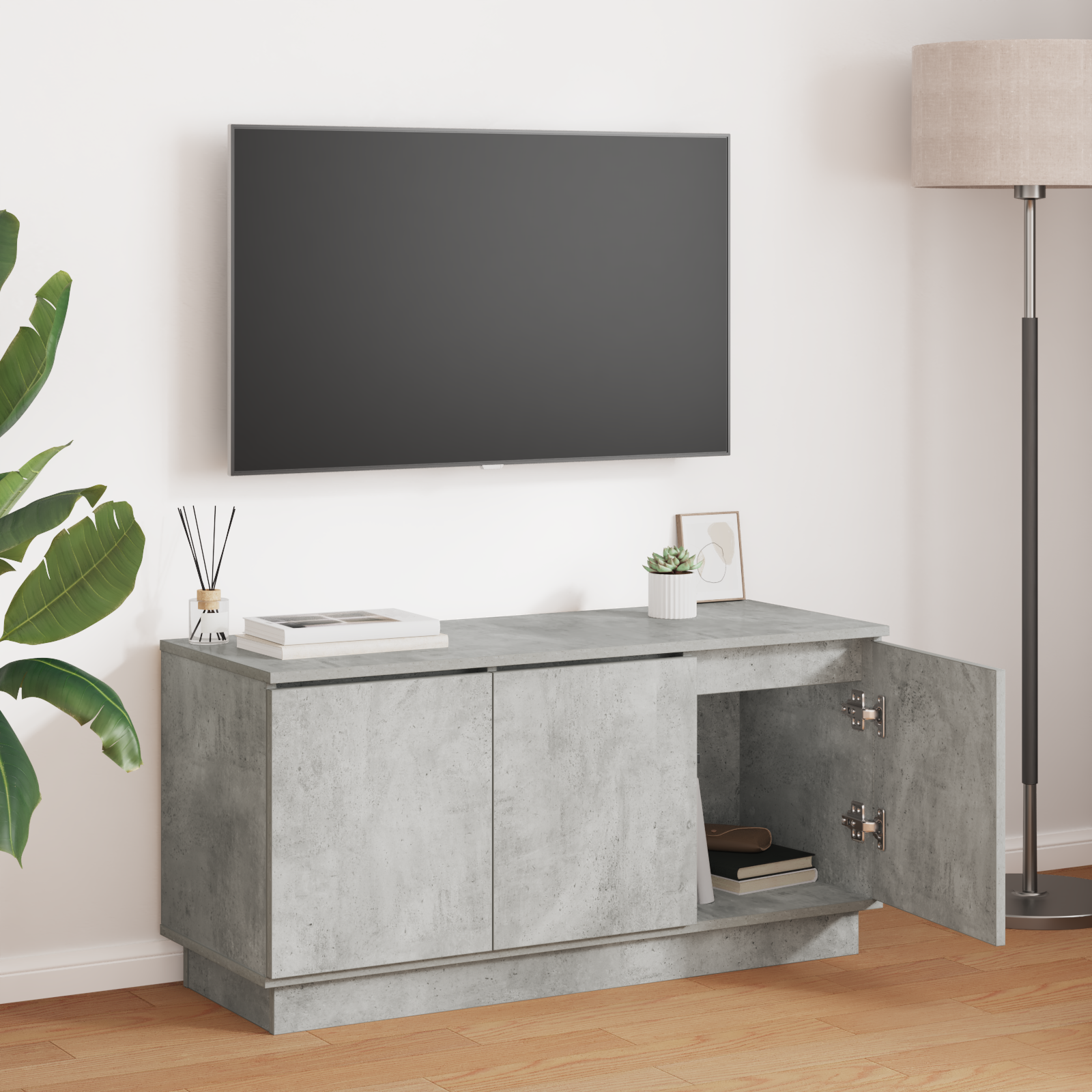 Tv-Schrank Massivholz Eiche 100X38X49 Cm Holzwerkstoff