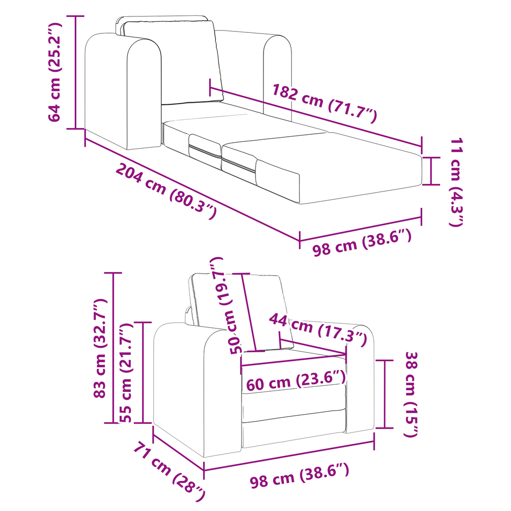 Boden Schlafsofa 2-In-1 98X71X83 Cm Stoff