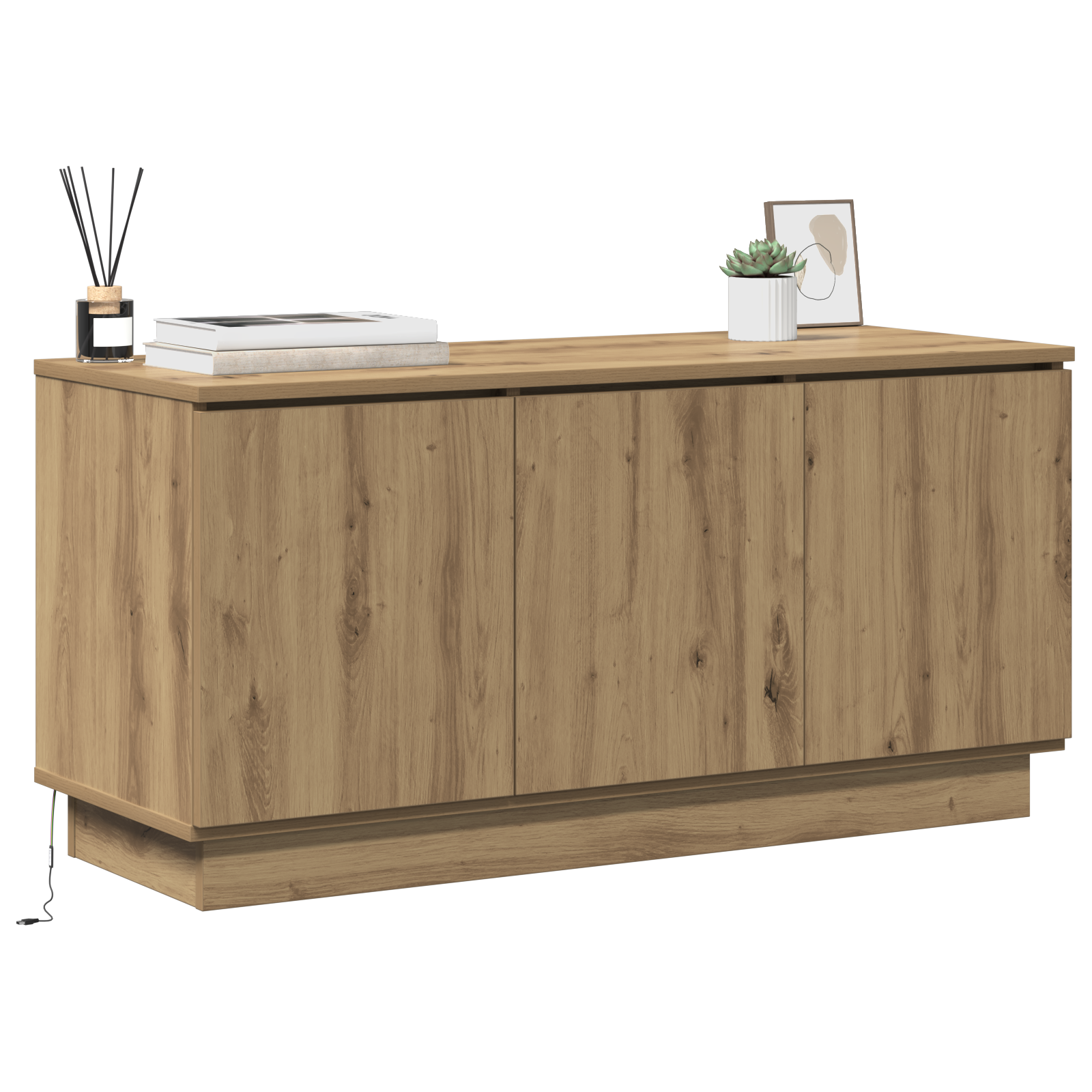 Tv-Schrank Massivholz Eiche 100X38X49 Cm Holzwerkstoff