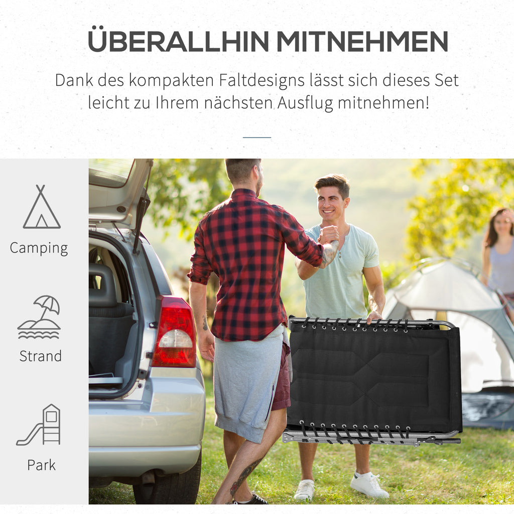Sonnenliege faltbar mit Kissen Garten 5-stufige Rückenlehne verstellbar Stahl Oxford-Stoff
