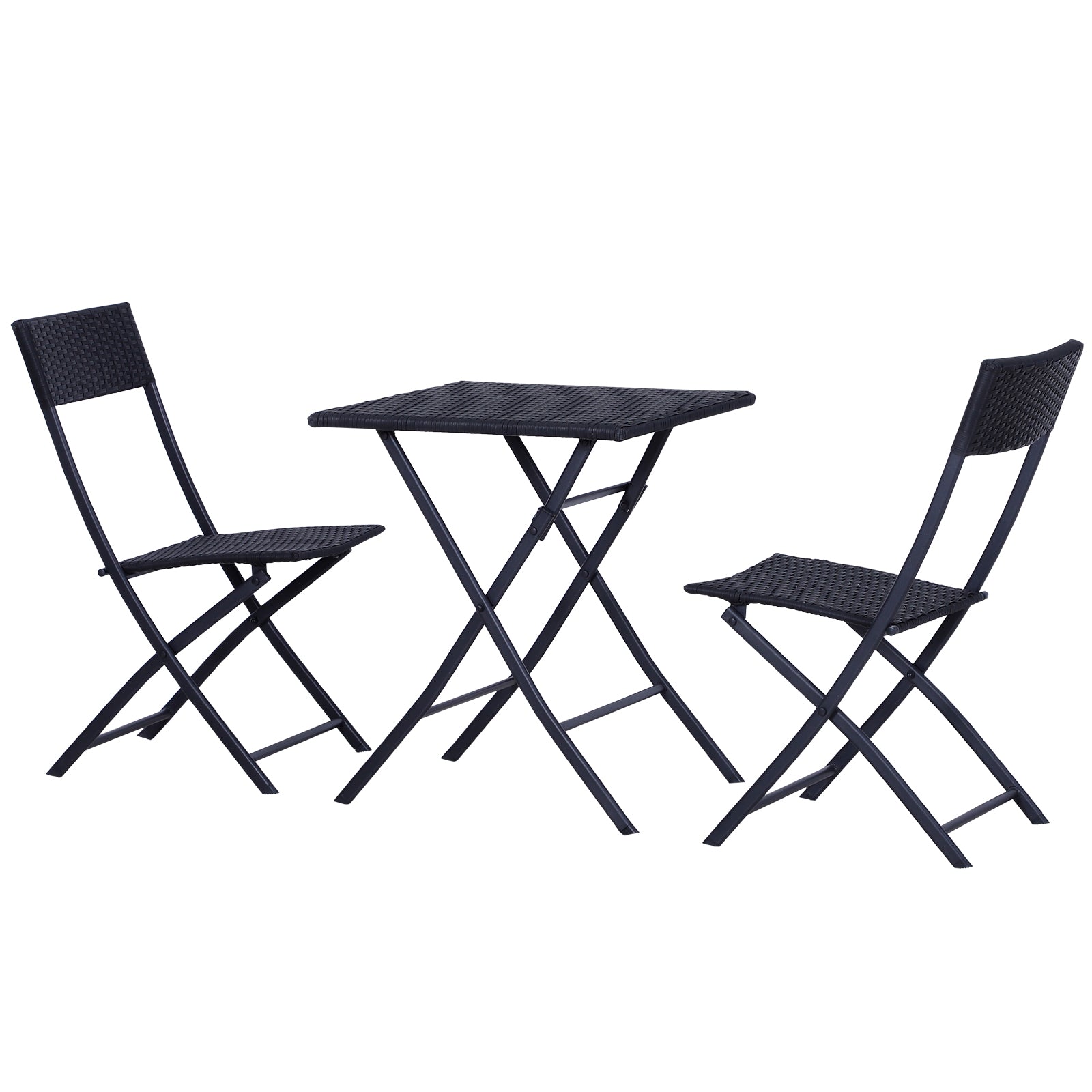 Polyrattan Bistroset für 2 Personen Sitzgruppe Rattan Gartenmöbel Set Garnitur