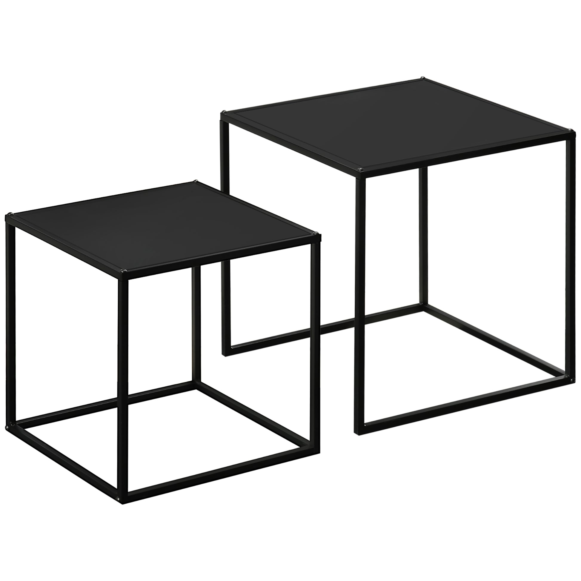 Beistelltisch-Set, moderne Satztische, platzsparend, stabiler Stahlrahmen