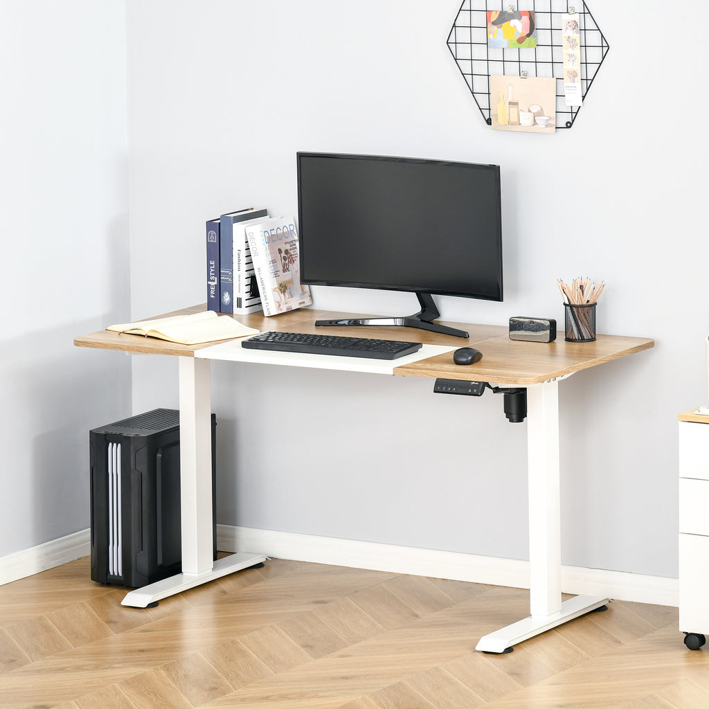 Höhenverstellbarer Schreibtisch Elektrisch 140 x 70 cm mit Memory-Steuerung, 4 tlg. Tischplatte