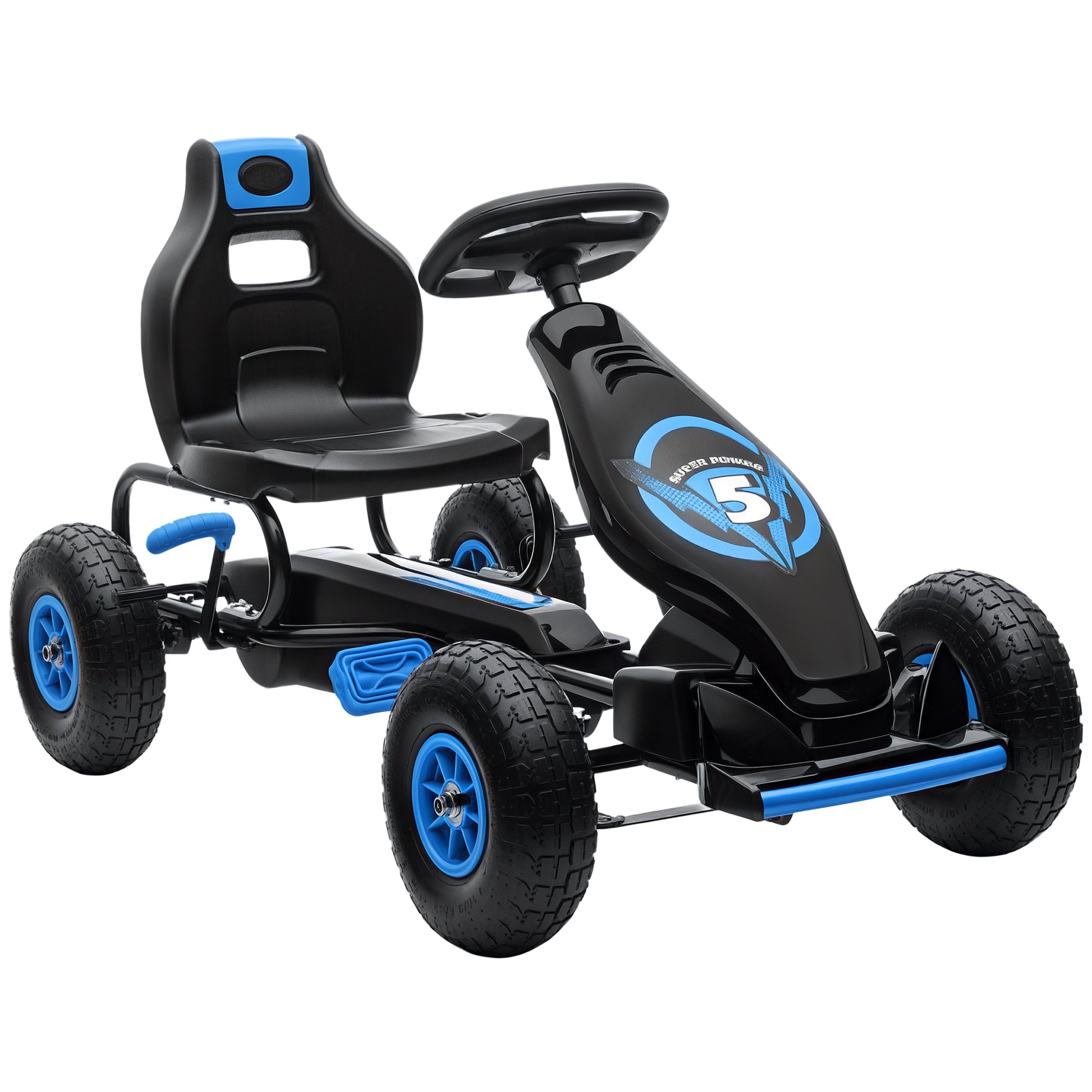Kinder-Gokart, mit Pedalen, verstellbarem Sitz, In- und Outdoor, ab 5 Jahren, 121 x 58 x 61 cm