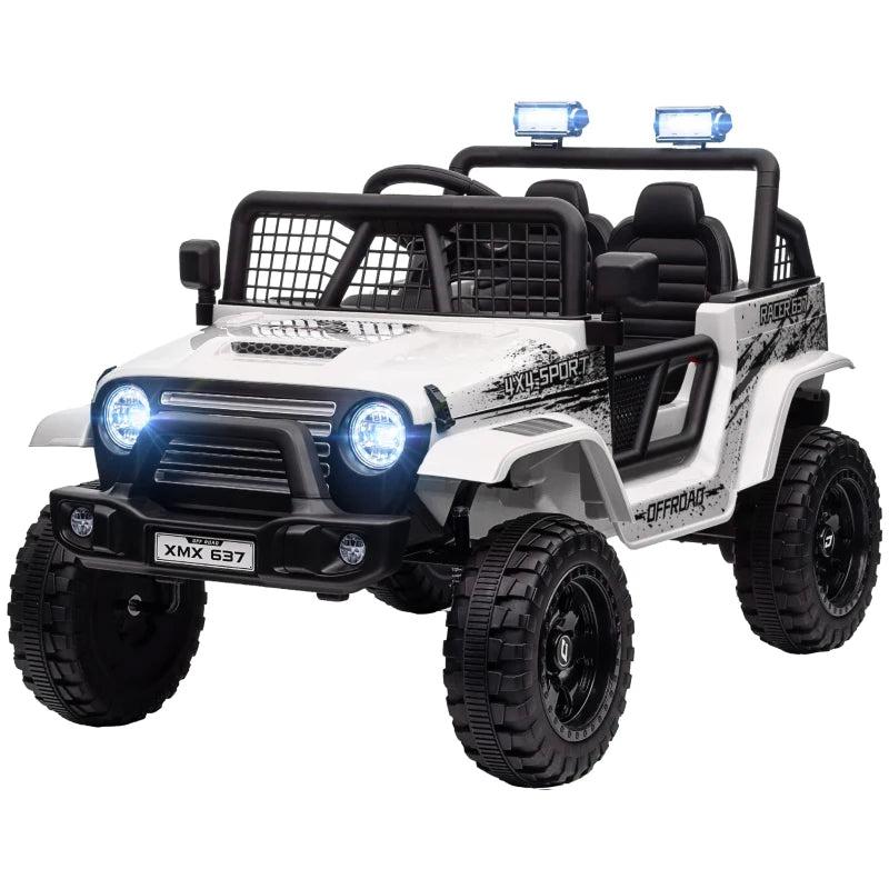 Kinder-Elektroauto mit sanfter Federung, fernsteuerbar, LED-Lichter, Hupe, 12V, Kunststoff und Metall