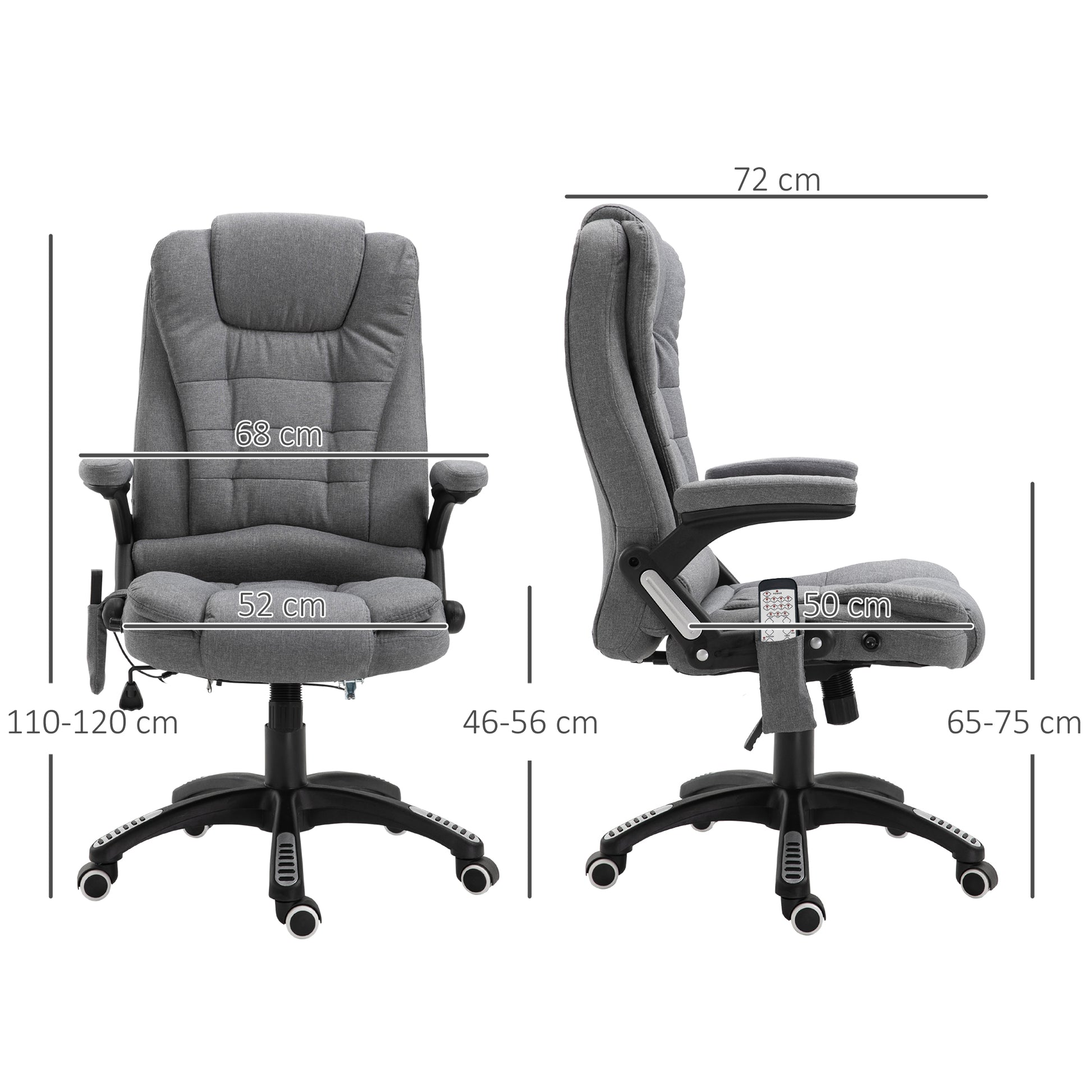 Bürostuhl Massagesessel mit Wärmefunktion, Ergonomischer Chefsessel, Höhenverstellbarer Drehstuhl