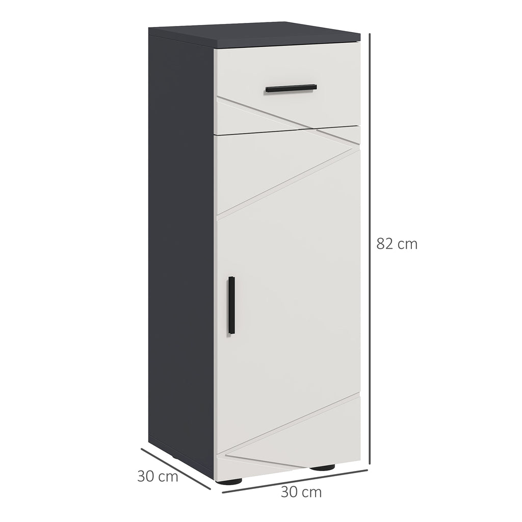 Badezimmerschrank, Badkommode, verstellbare Regale, bis zu 25 kg belastbar, Grau