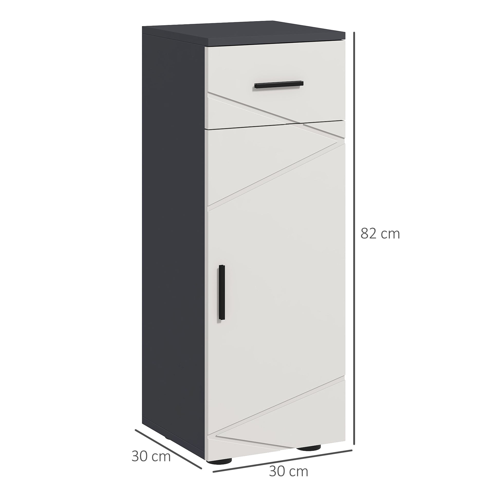 Badezimmerschrank, Badkommode, verstellbare Regale, bis zu 25 kg belastbar, Grau