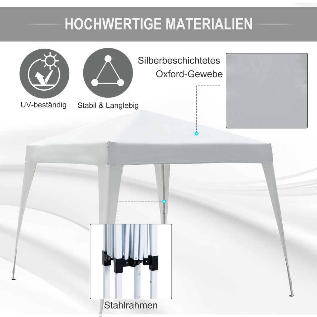 Faltpavillon 2,4x2,4m Pavillon Faltzelt mit UV-Schutz, Partyzelt inkl. Tragetasche für Garten