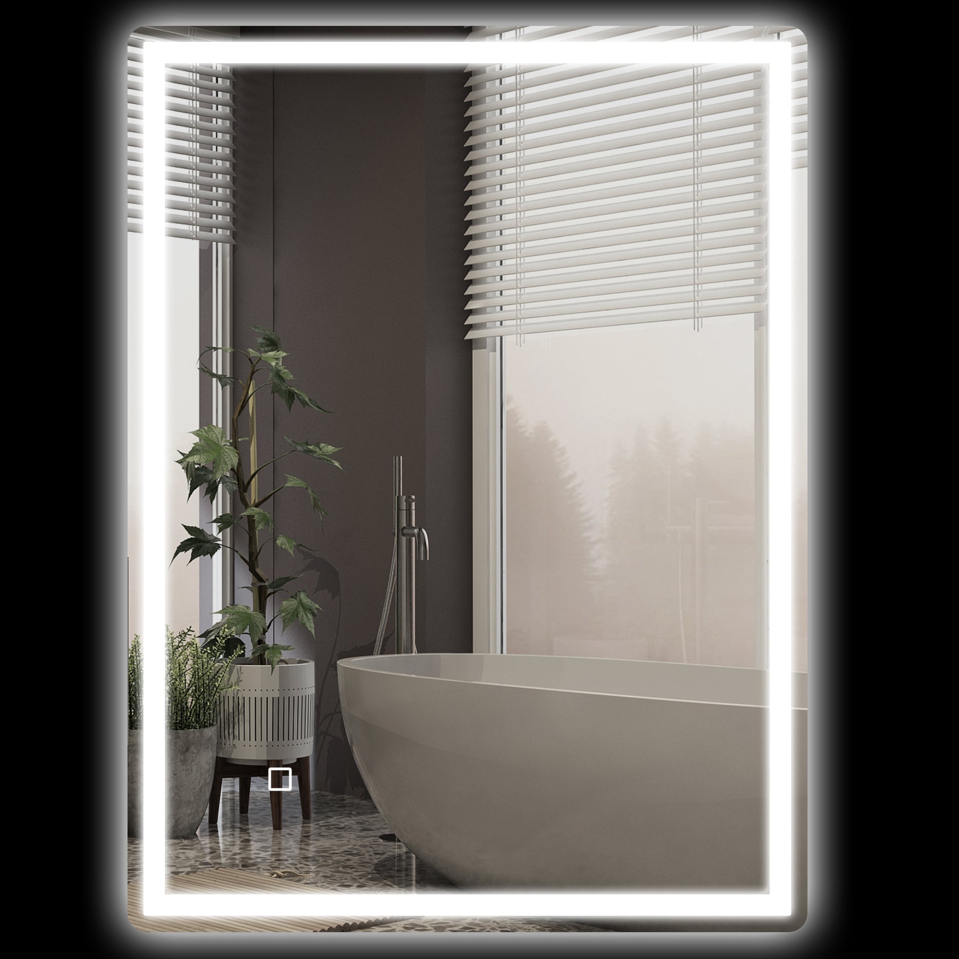 Badezimmerspiegel LED´s. Ber, gsschalter, Antibeschlagfunktion, 60 x 80 x 4 cm, Weiß