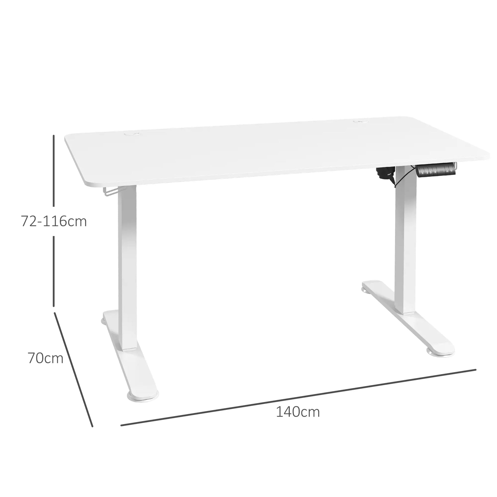 Stehpult höhenverstellbarer Computertisch Schreibtisch, 140 cm x 70 cm x 116 cm