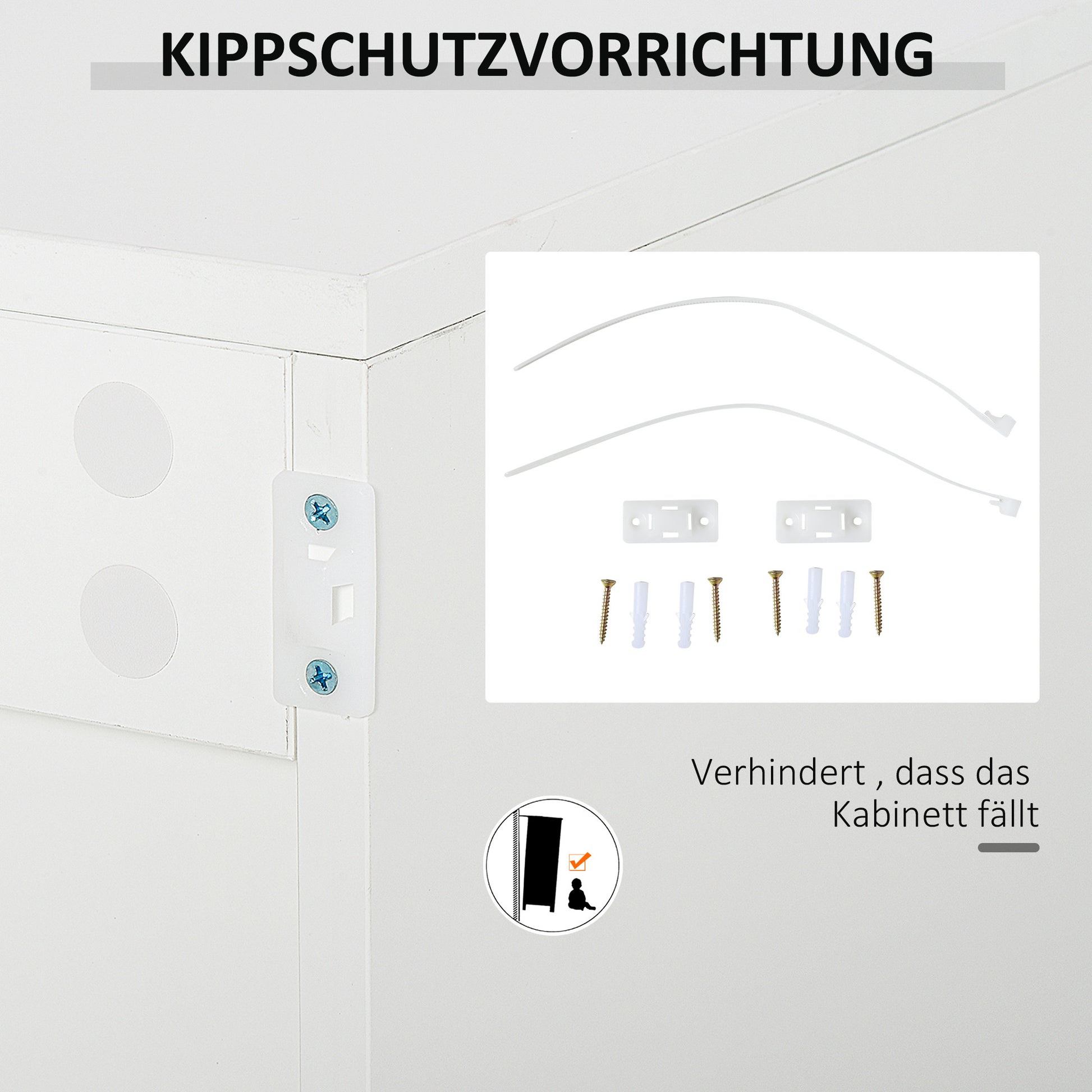 Sideboard Kommode Anrichte, 2 Schubladen, Push-Click, 117 cm x 36 cm x 74 cm, Weiß