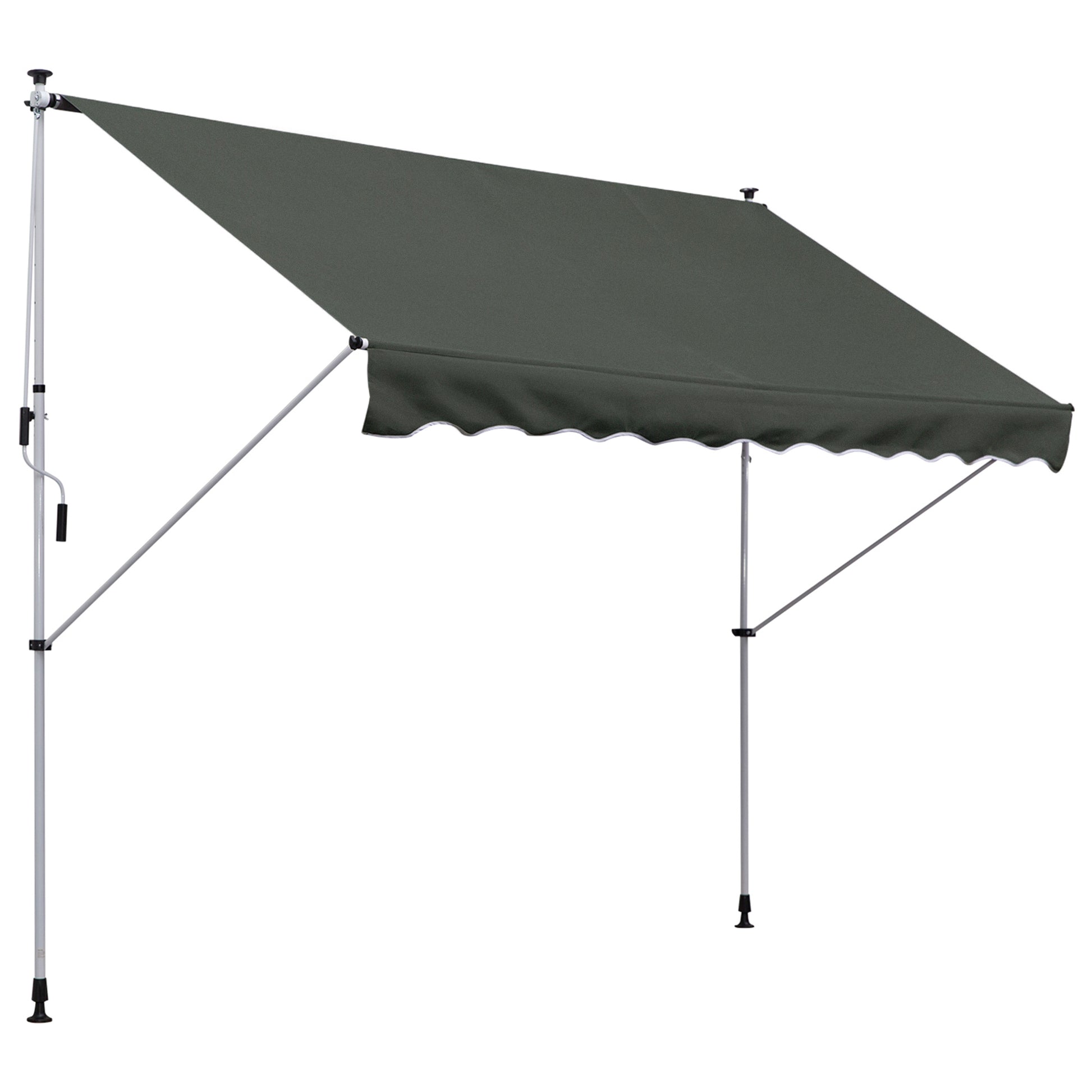 Terrassenmarkise mit Handkurbel höhenverstellbar, witterungsbeständig Balkonmarkise 150cm B