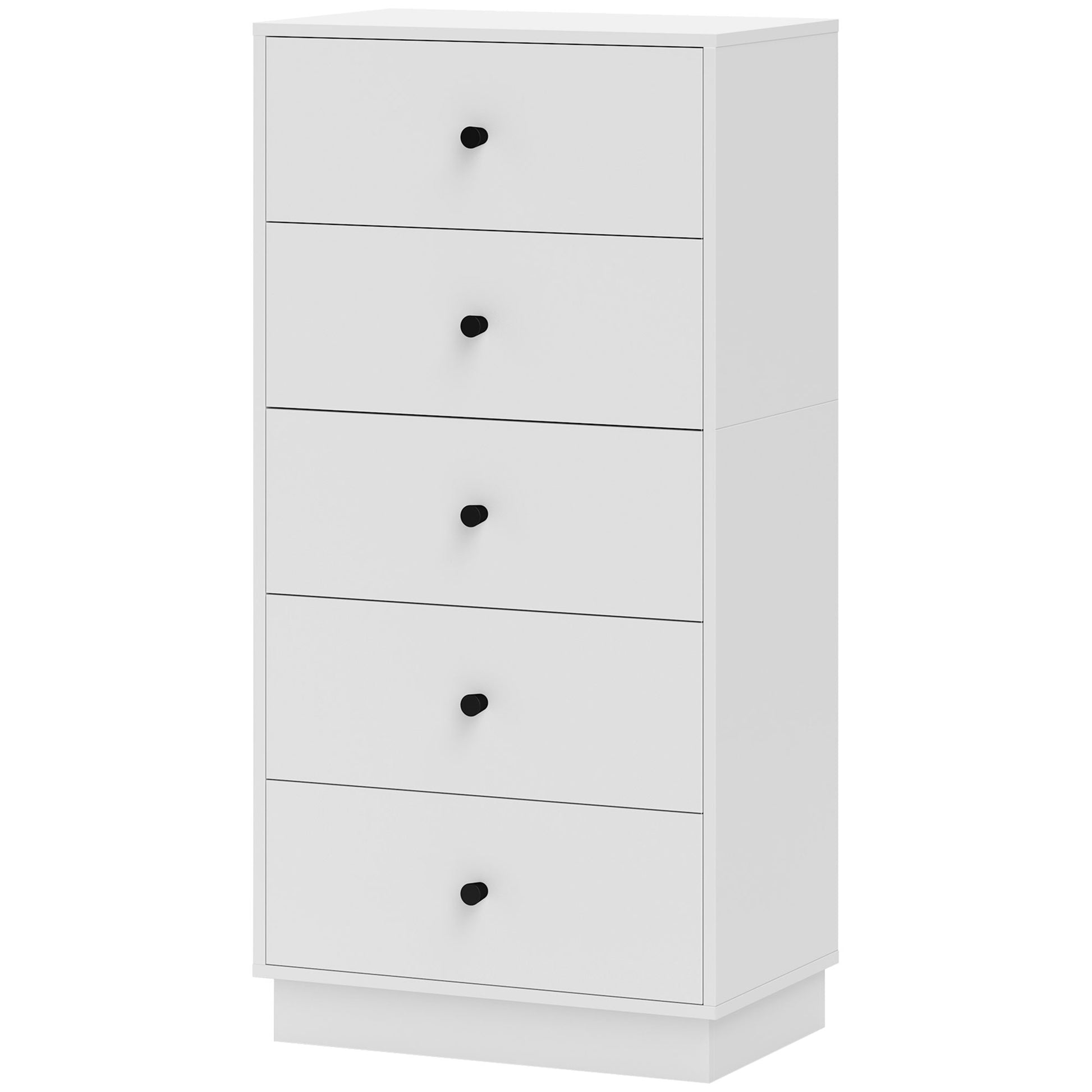 Kommode mit 5 Schubladen Schrank aus Holzwerkstoff im Modern Stil 47 x 29 x 95 cm Weiß