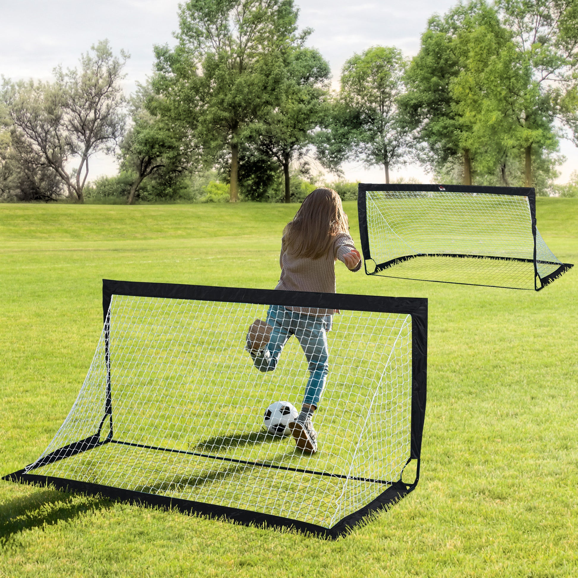 Fußballtor 2er Set faltbar 183 x 90 x 90 cm Fussballtor mit Tragetasche wetterfest Outdoor