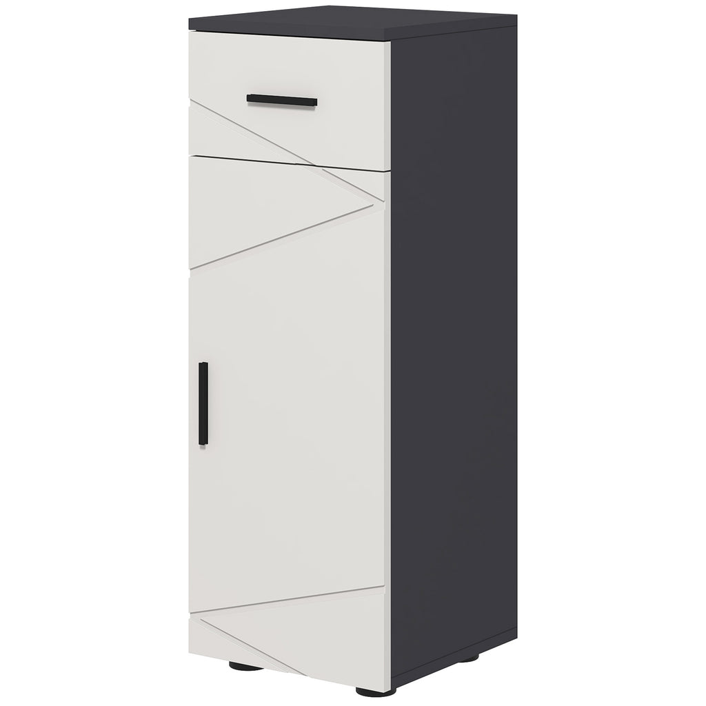 Badezimmerschrank, Badkommode, verstellbare Regale, bis zu 25 kg belastbar, Grau