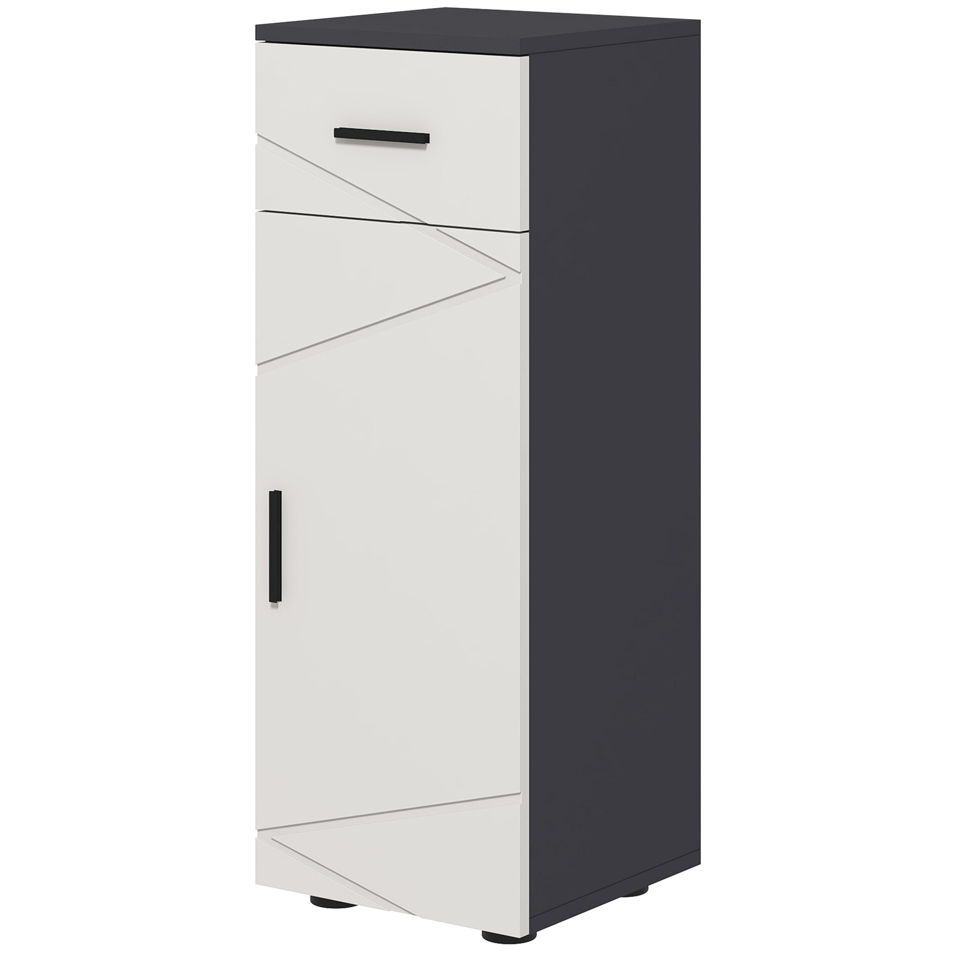 Badezimmerschrank, Badkommode, verstellbare Regale, bis zu 25 kg belastbar, Grau
