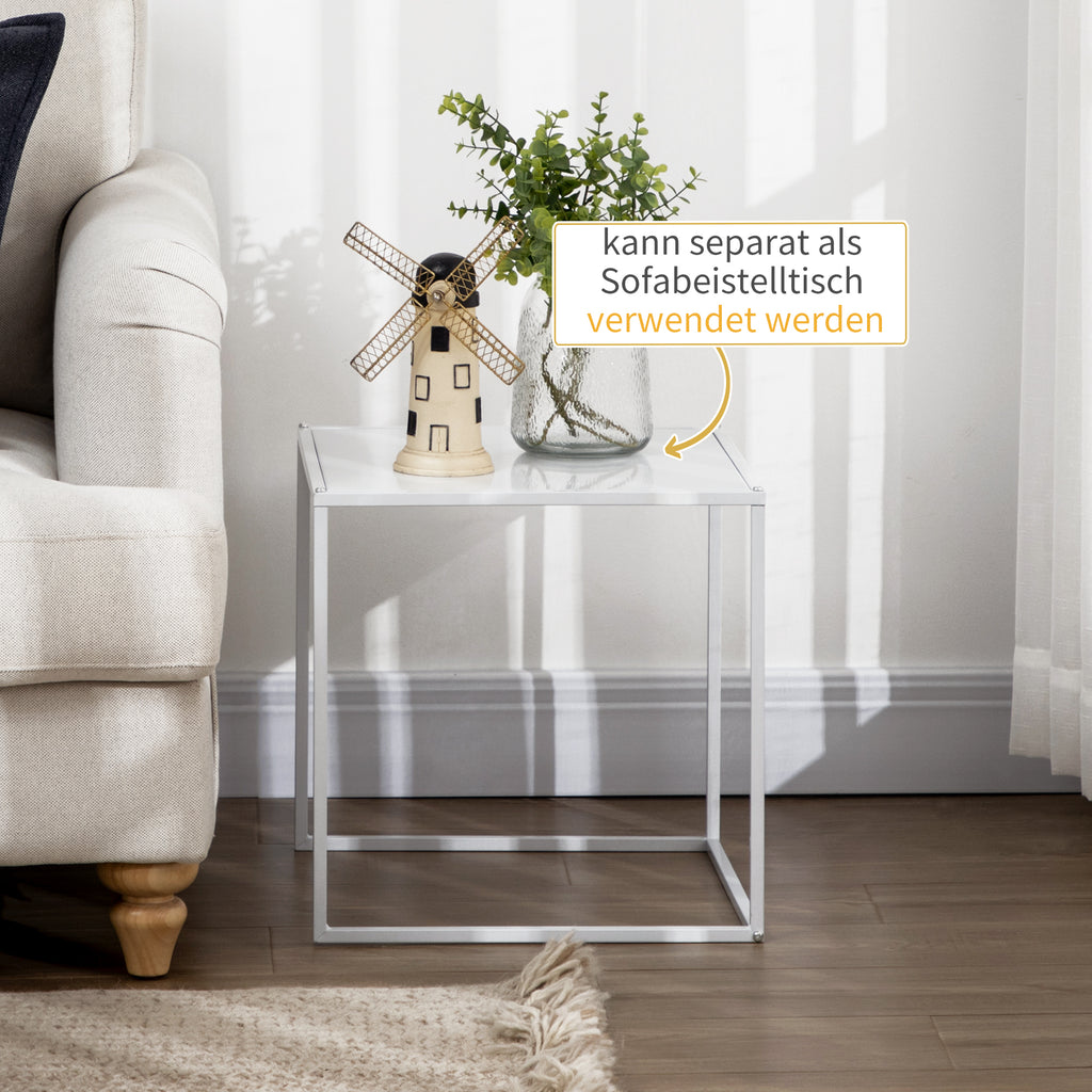 Beistelltisch-Set, moderne Satztische, platzsparend, stabiler Stahlrahmen