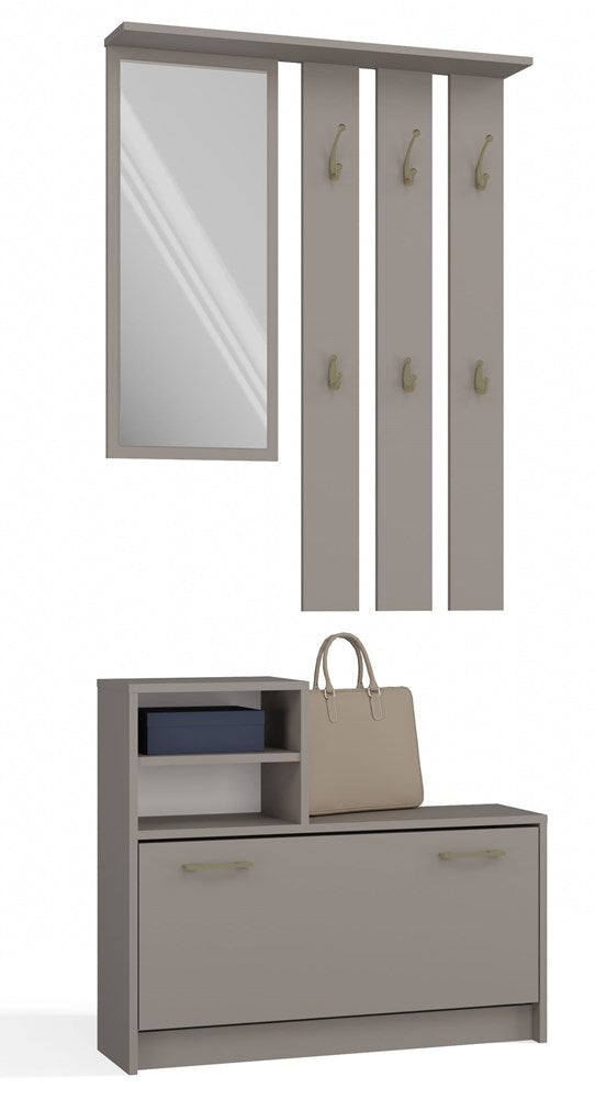 Garderobenset mit Spiegel – Wandgarderobe & Schuhschrank