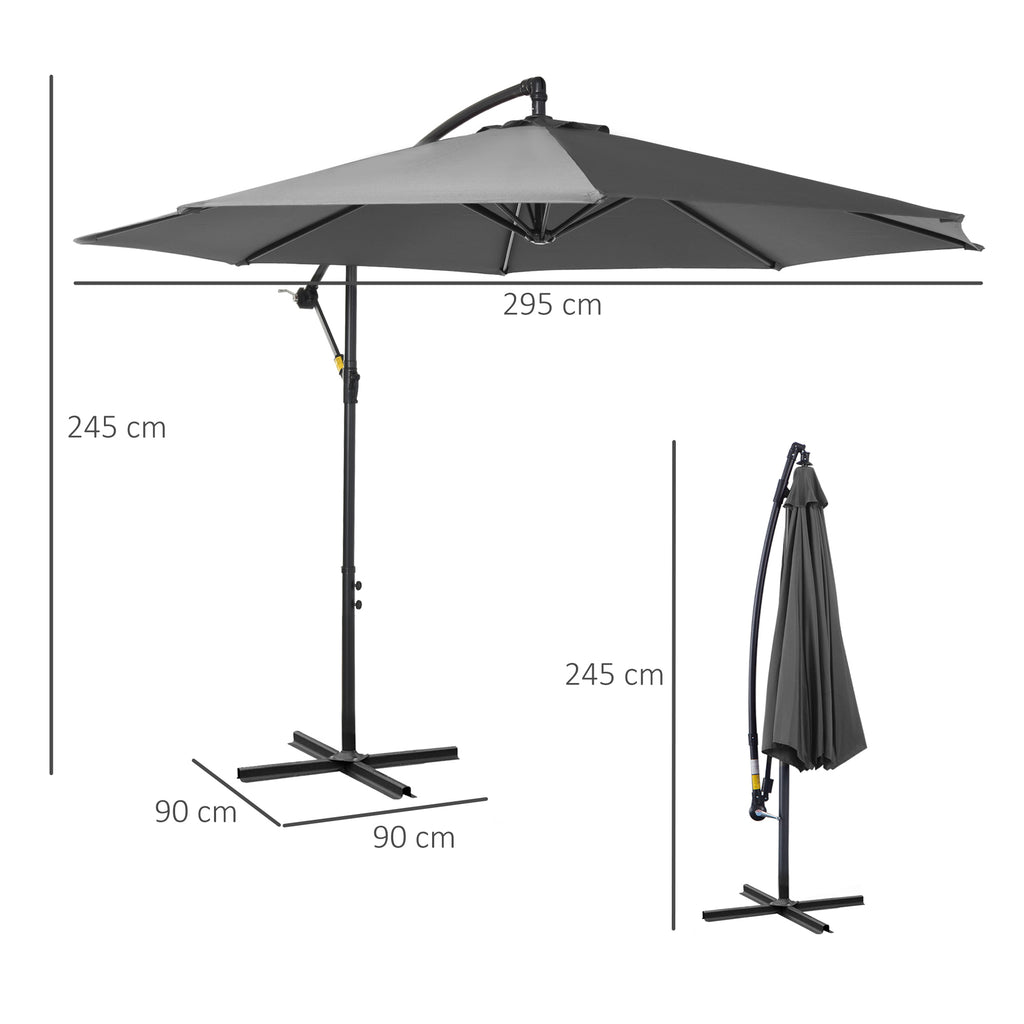 Sonnenschirm mit Kurbel Wetterbeständig 3 m x 3 m x 2,5 m Stahl Polyester - Konfigurierbare Farben!!!