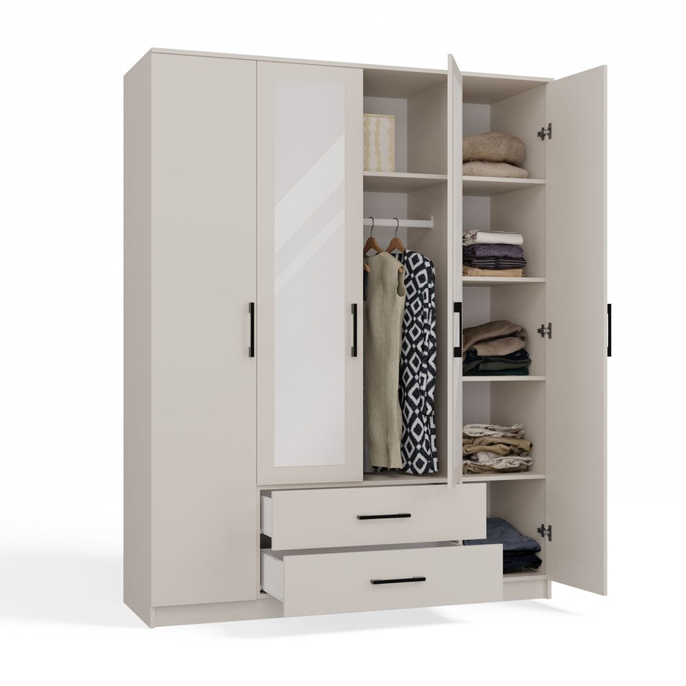 Kleiderschrank ROMANA – 80/120/160 cm, mit oder ohne Spiegel, mehrere Farben