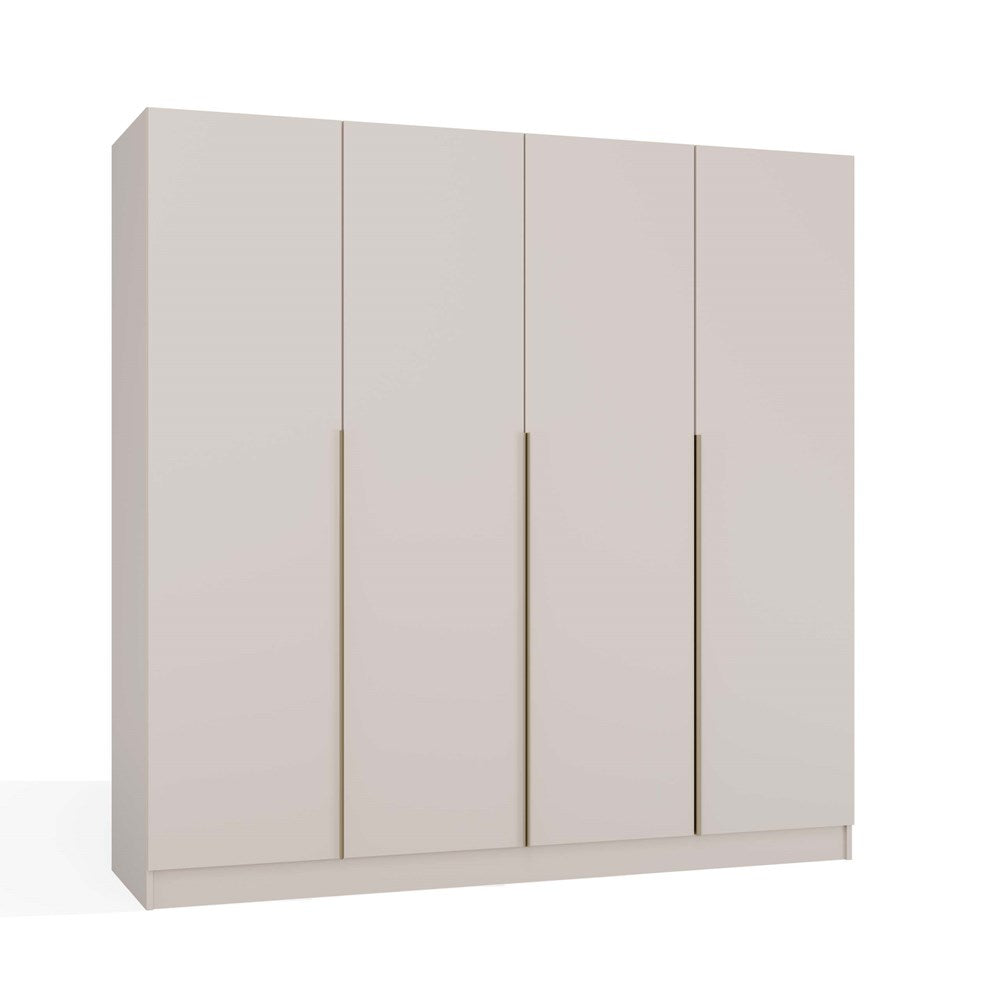 Kleiderschrank SENSO – Kaschmir Beige mit goldenen Griffen, 3- oder 4-türig (150/200 cm)