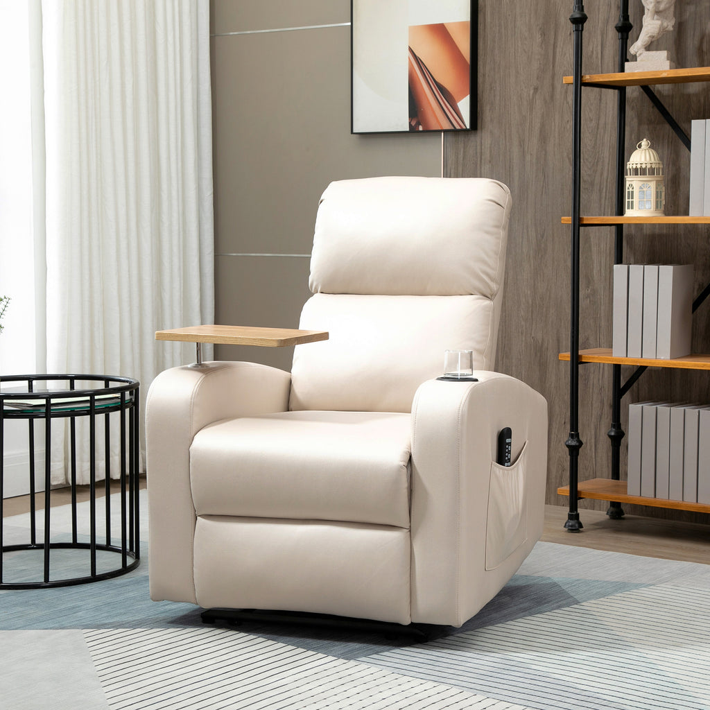 Massagesessel Relaxsessel Liegesessel, 1 Klapptisch, 1 Fußstütze; 77 cm x 93 cm x 105 cm