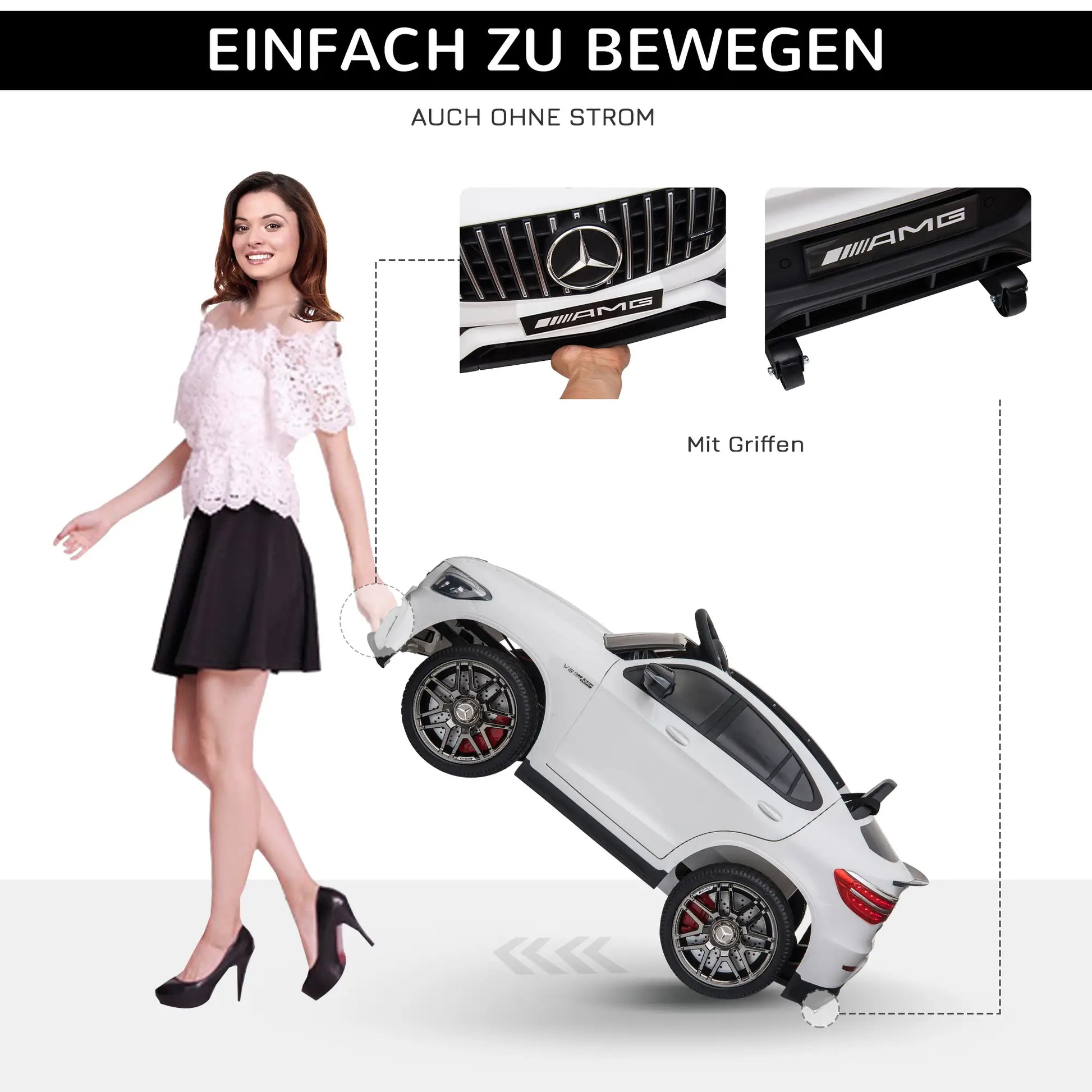 Kinderfahrzeug 12V Mercedes-Benz AMG GLC63S lizenzierter Elektroauto mit Fernbedienung Sicherheitsgurt 2 x 35W