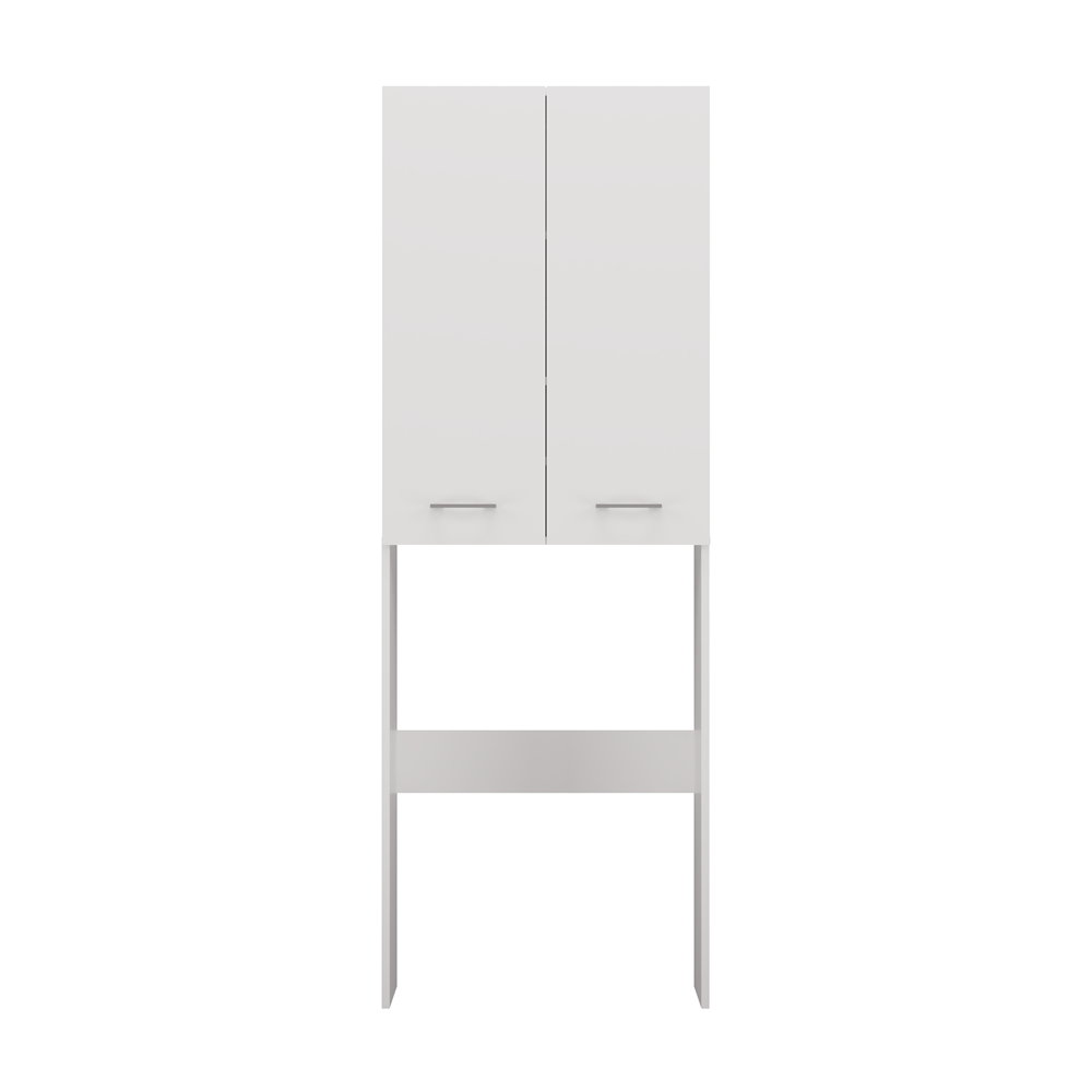 Waschmaschinenregal Waschmaschinenschrank POLA – 180 cm, Badschrank über Waschmaschine, Weiß
