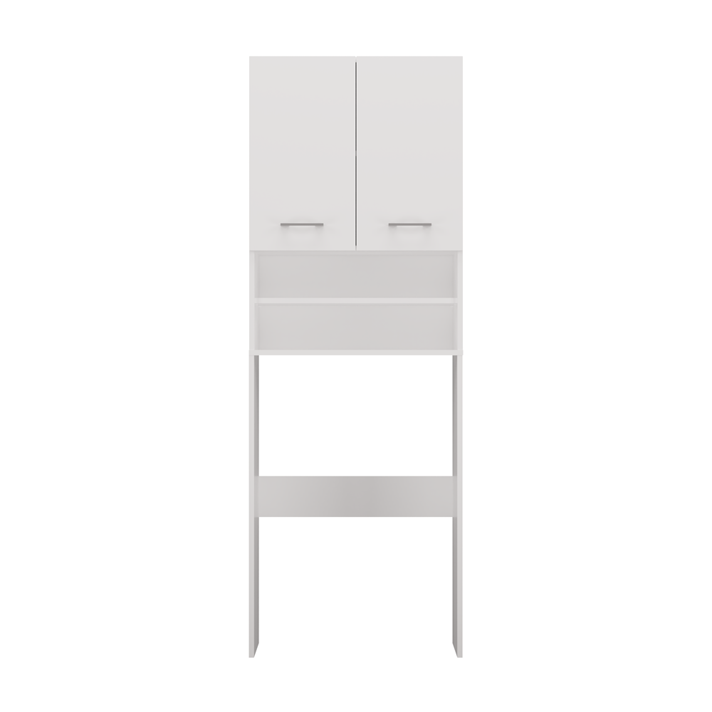 Waschmaschinenregal Waschmaschinenschrank POLA – 180 cm, Badschrank über Waschmaschine, Weiß