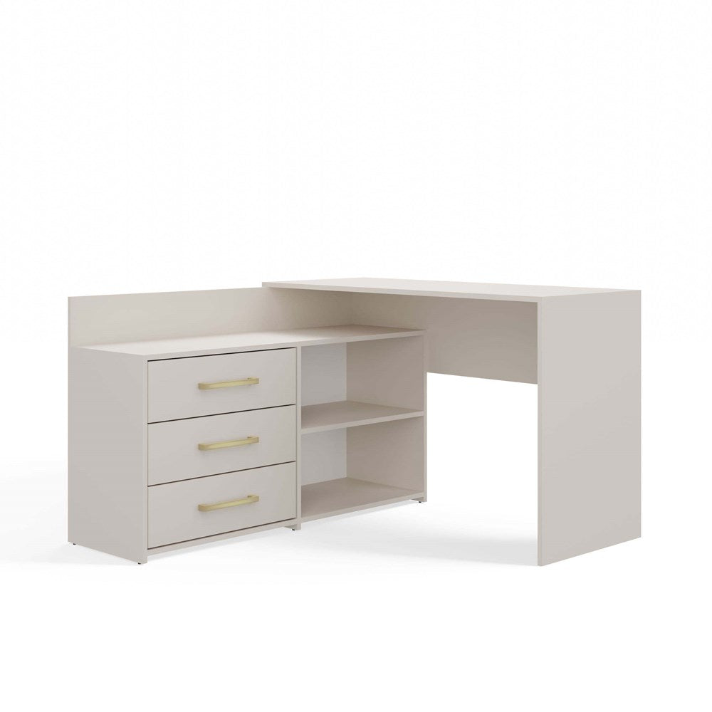 Eckschreibtisch DANY – 120 cm breit, mit 3 Schubladen, mehrere Farben