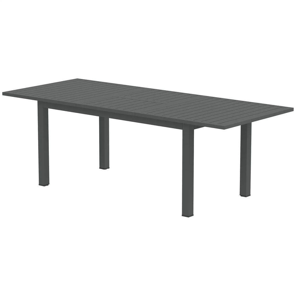 Gartentisch Erweitert Aluminium 160/220x90 cm Wetterfest, rutschfest Balkontisch Grau