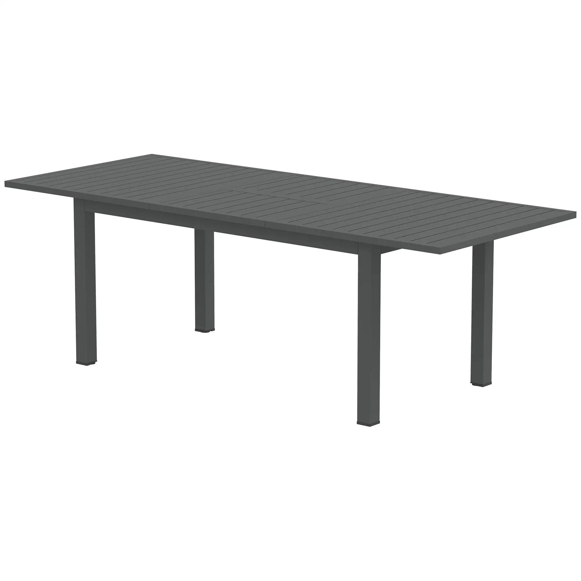 Gartentisch Erweitert Aluminium 160/220x90 cm Wetterfest, rutschfest Balkontisch Grau