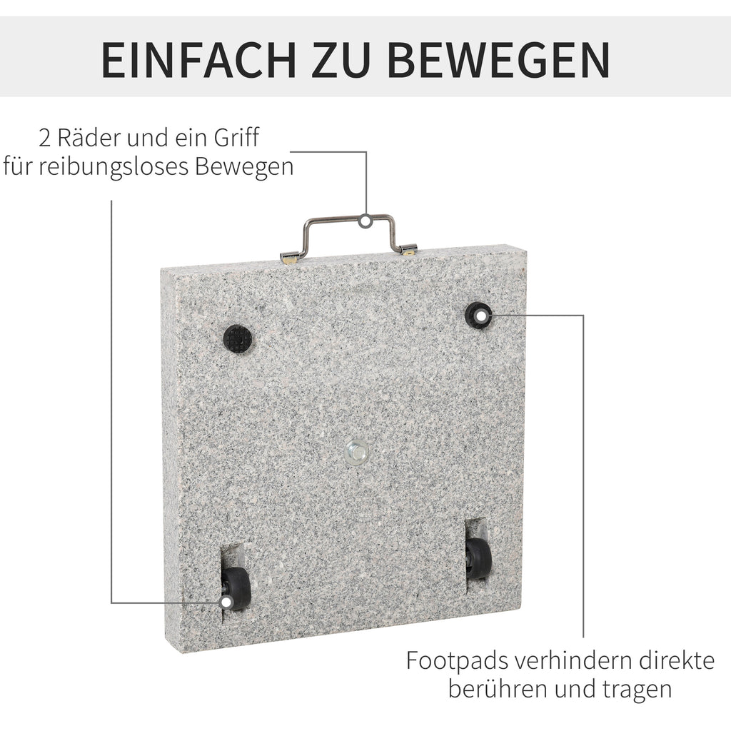 Sonnenschirmständer aus Edelstahl mit Griffe, Schirmgewichtfür Sonnenschirm Ø3,8-Ø4,8 cm