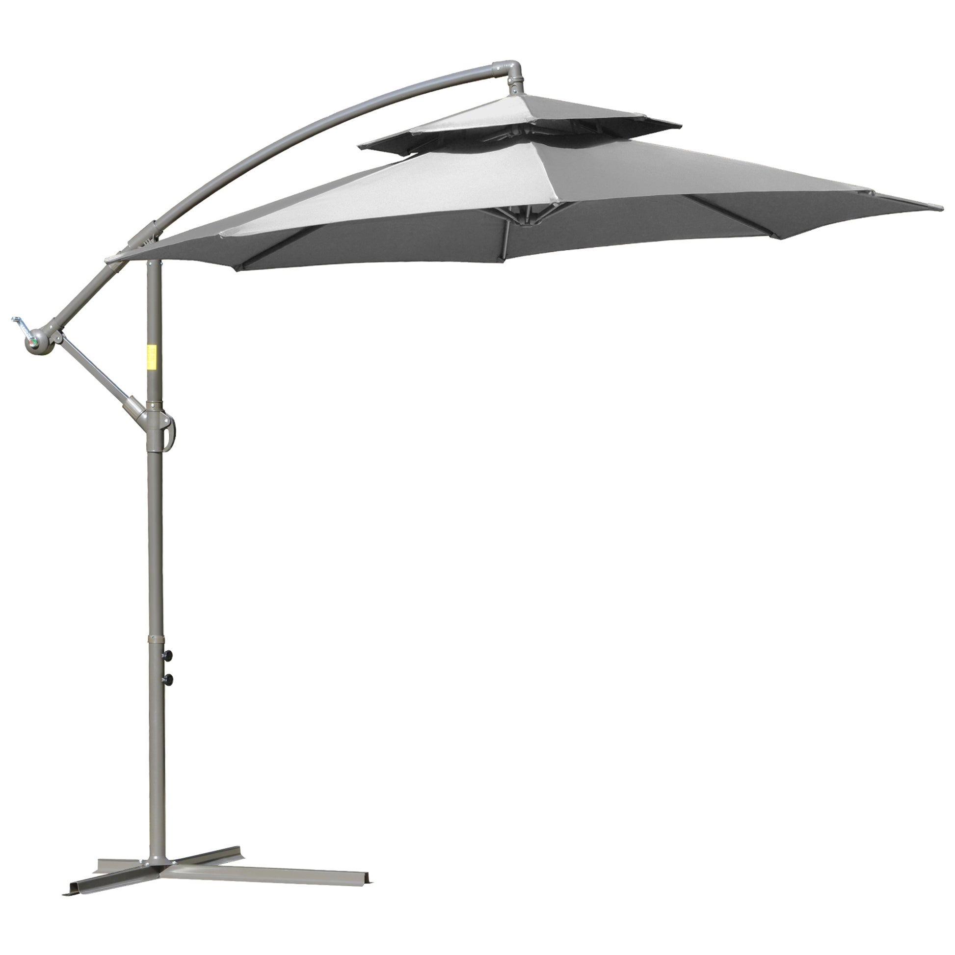 Sonnenschirm Ø2,67 mit Doppeldach Kreuzbasis Stahl Outdoor Sonnenschutz Polyester Stahl