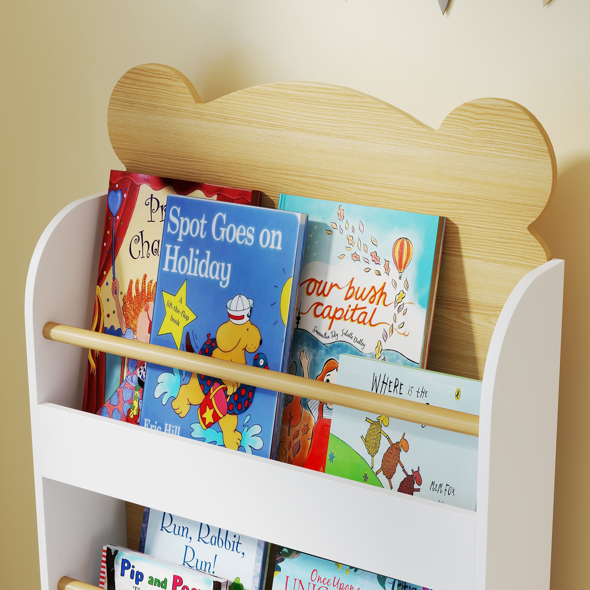 Bücherregal für Kinder Kinderregal mit 3 Ablagen Aufbewahrungsregal aus Holz 55x15x110cm
