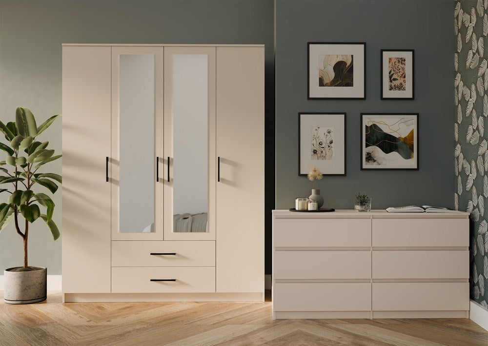 Kleiderschrank ROMANA – 80/120/160 cm, mit oder ohne Spiegel, mehrere Farben