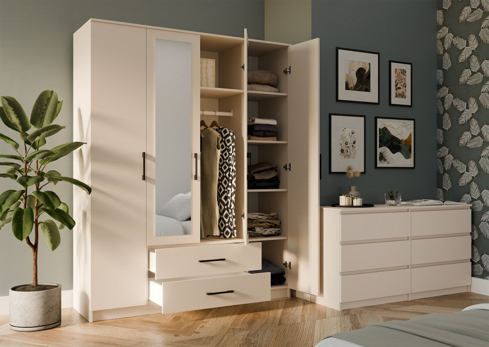 Kleiderschrank ROMANA – 80/120/160 cm, mit oder ohne Spiegel, mehrere Farben